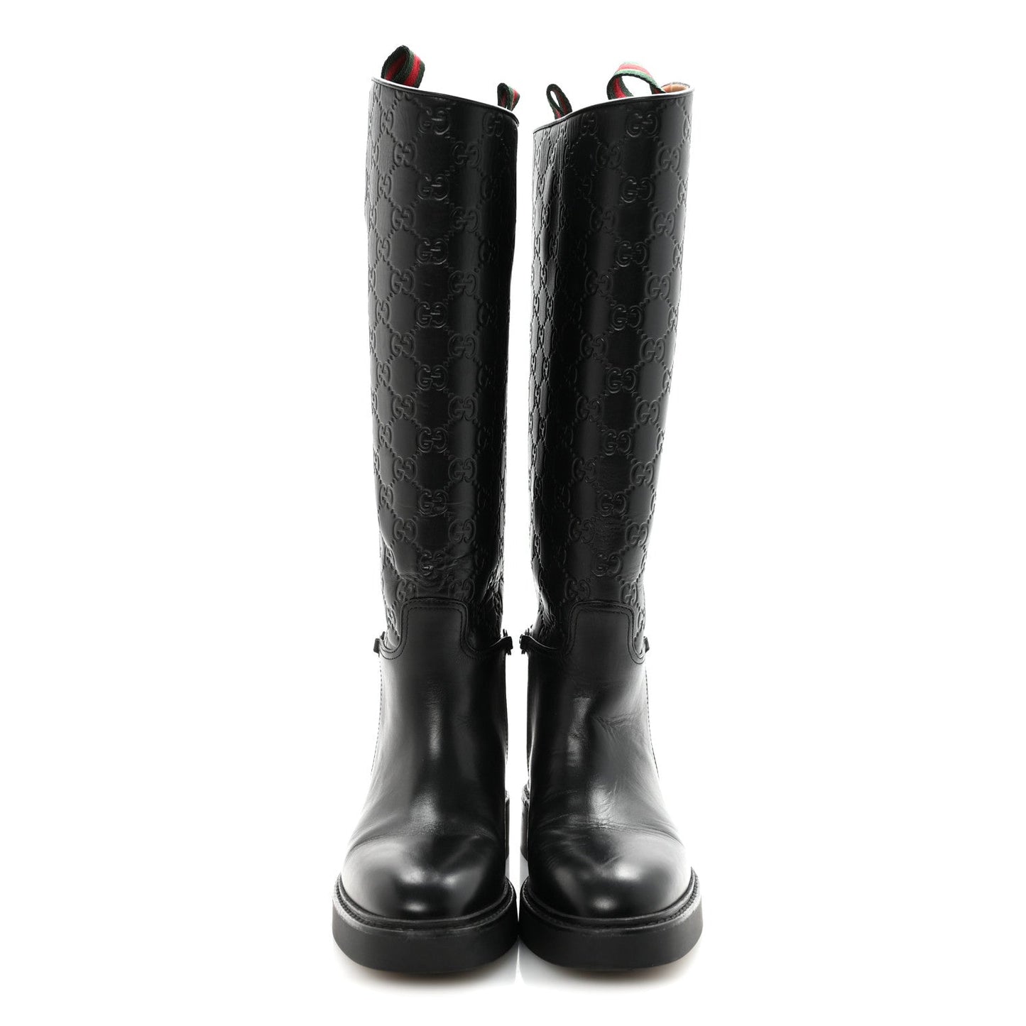 Guccissima Michelangelo Slim Horsebit Riding Boots 37 Black
