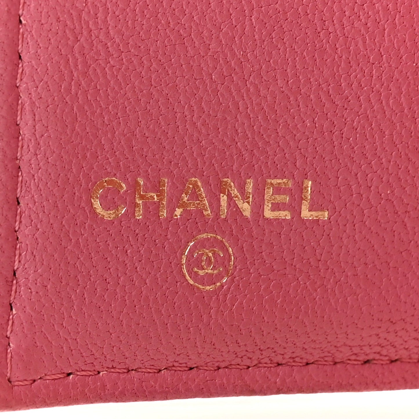 Sheepskin Quilted Vintage Mademoiselle Trifold Wallet Dark Pink