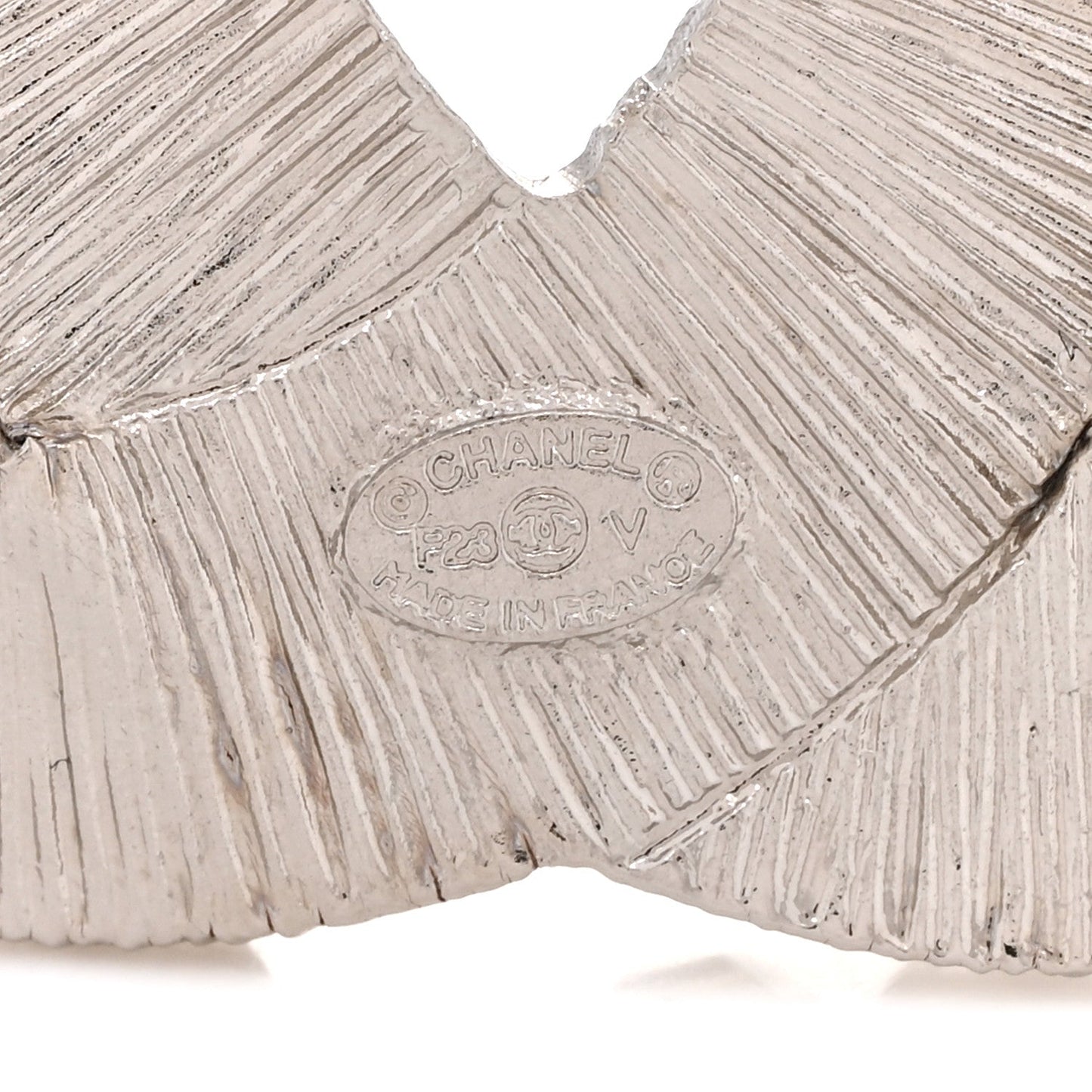 Baguette Crystal CC Brooch Silver