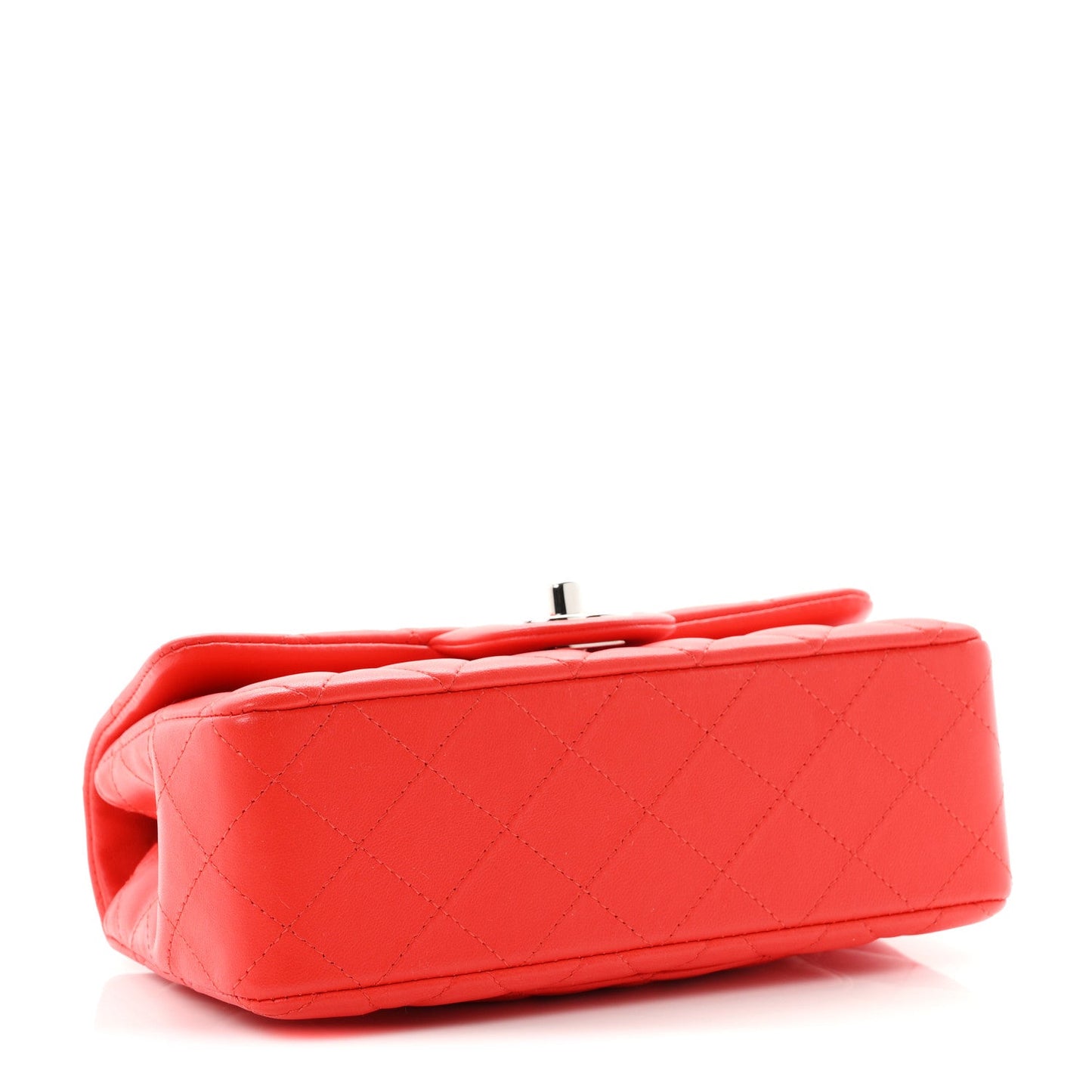 Lambskin Quilted Mini Rectangular Flap Red