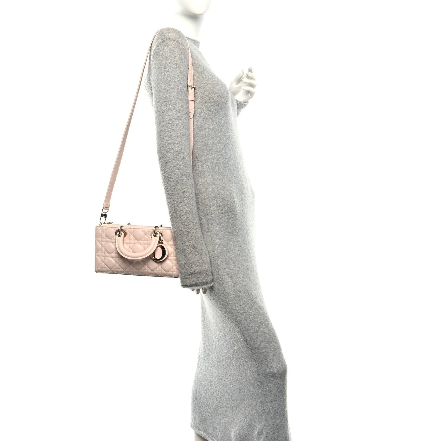 Lambskin Cannage Medium Lady D-Joy Powder Pink