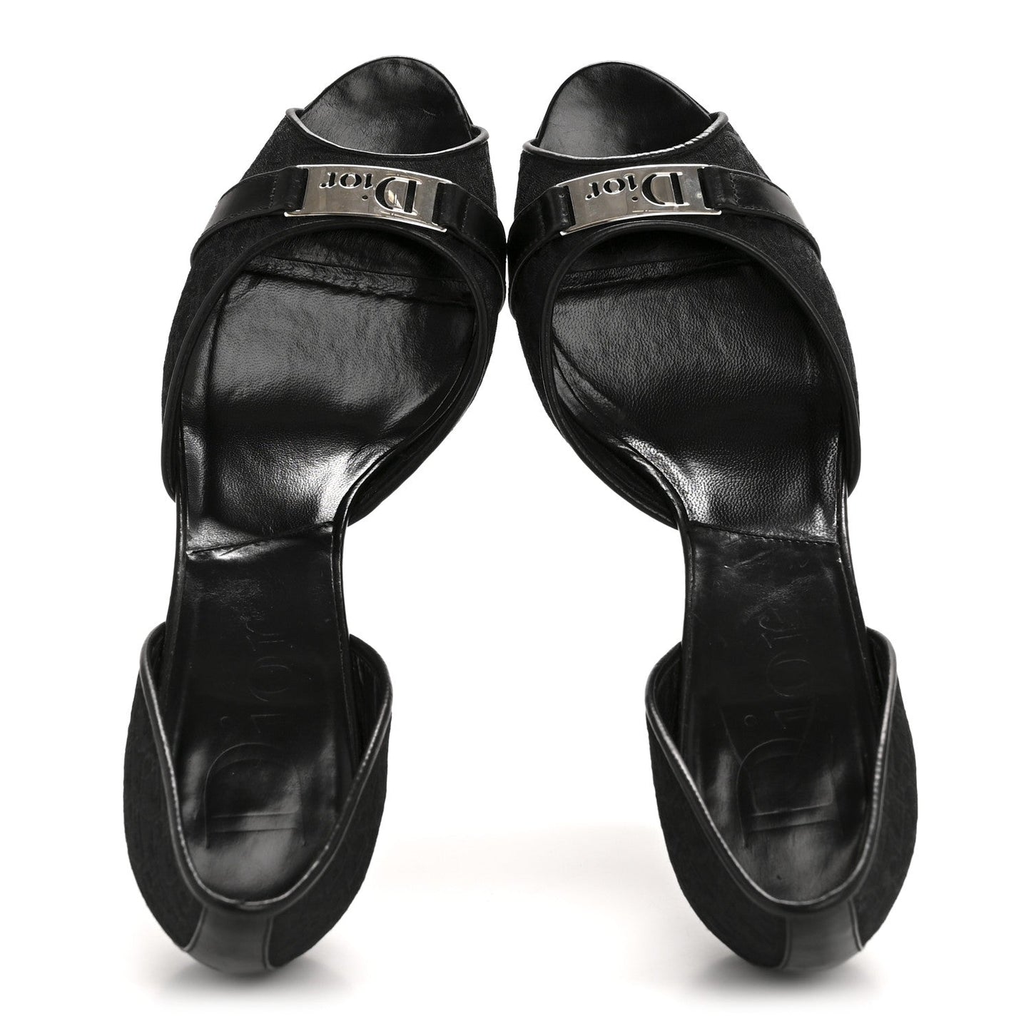 Canvas Monogram Sandals 37.5 Black