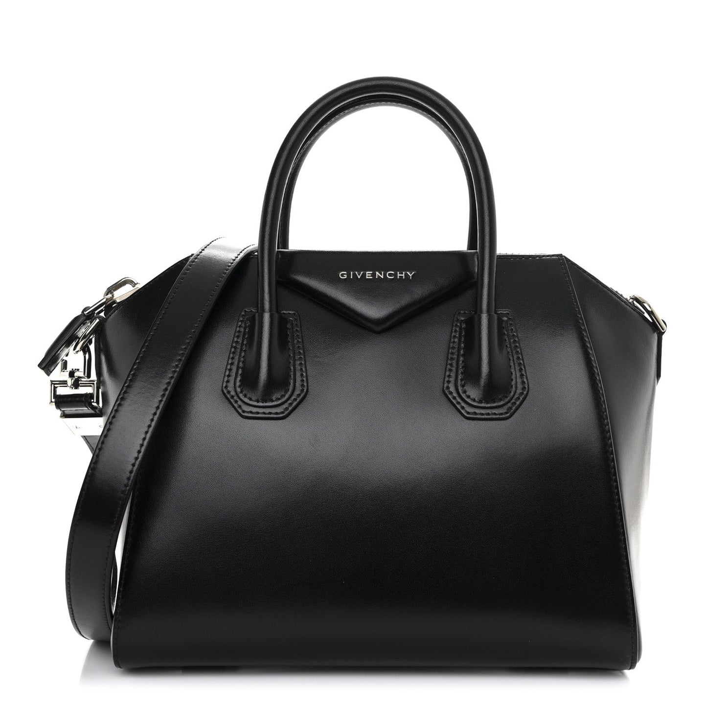 Shiny Lord Calfskin Medium Antigona Black