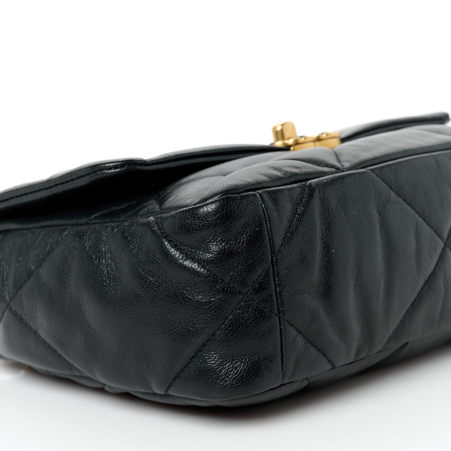 Goatskin Quilted Medium Chanel 19 Flap Black