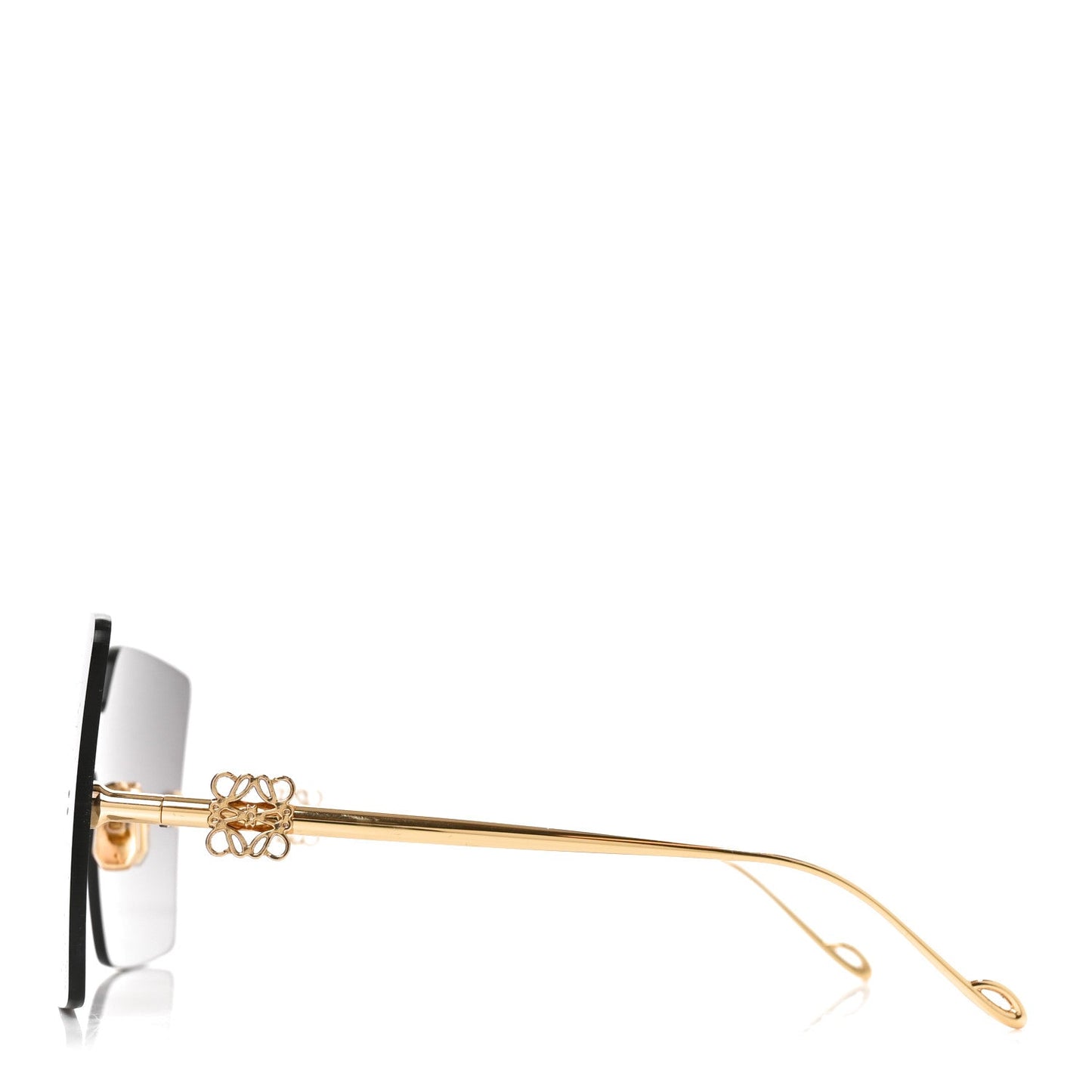 Metal Anagram Square Frame Sunglasses LW40082U Gold
