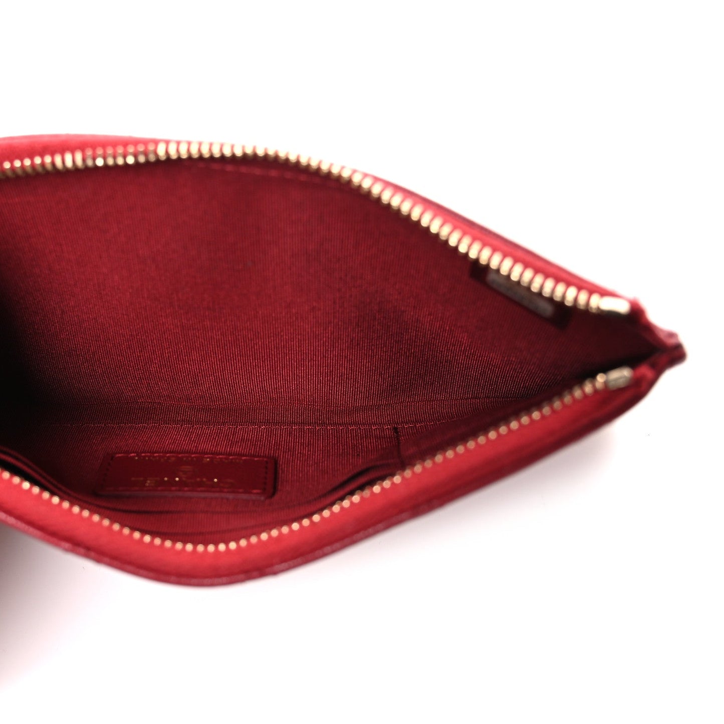 Sheepskin Quilted Mademoiselle Vintage Zip Pouch Red