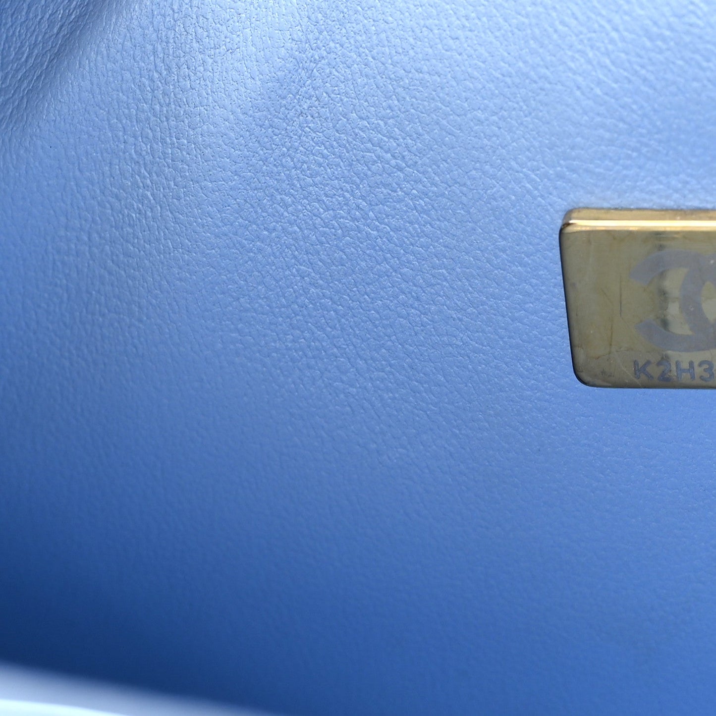 Caviar Quilted Small Double Flap Light Blue