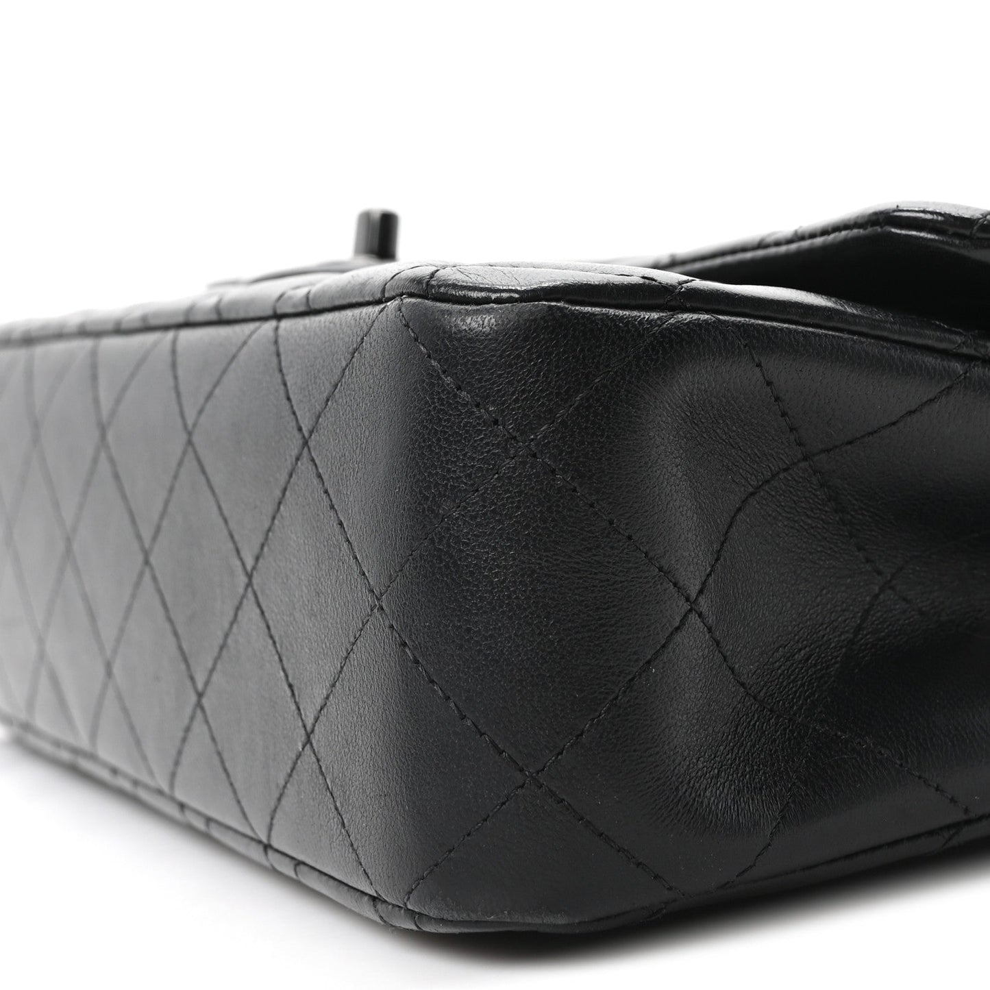 Lambskin Quilted Medium Double Flap So Black