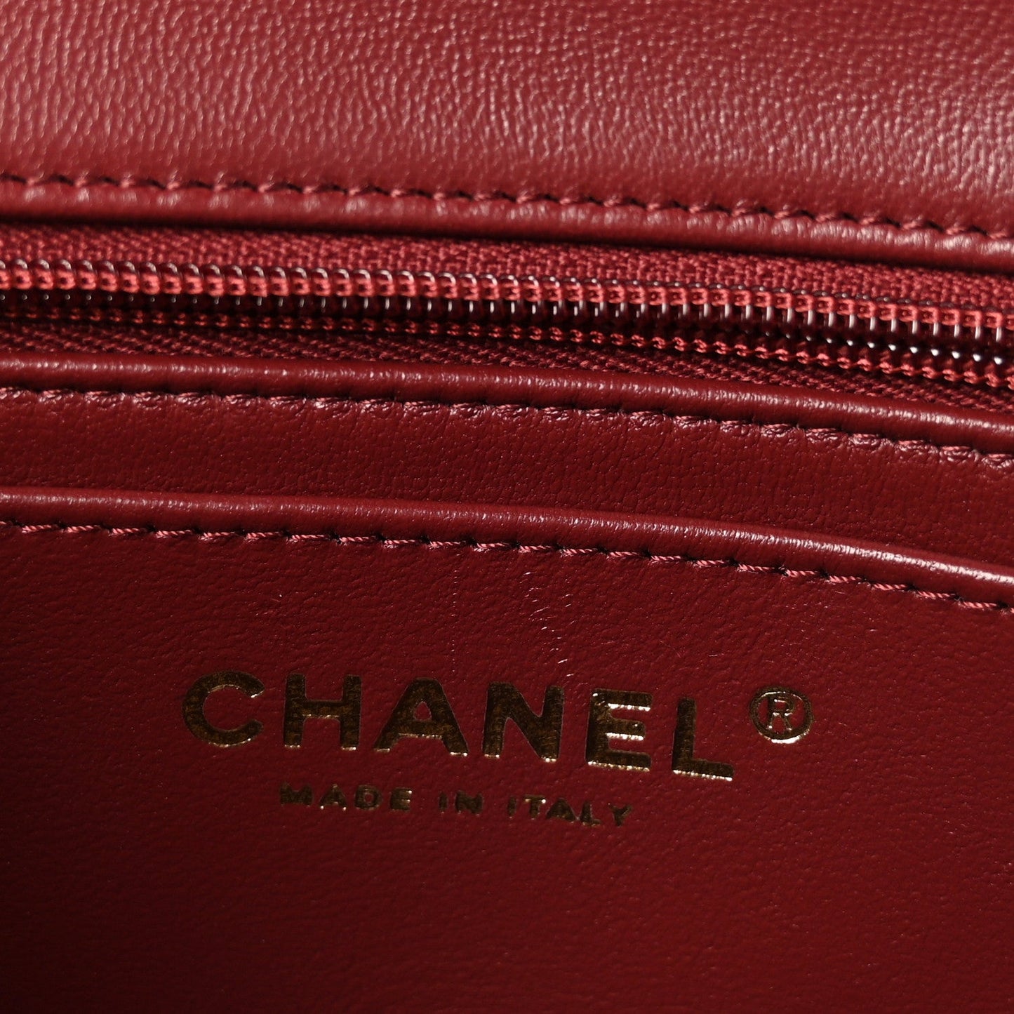 Lambskin Quilted Mini Rectangular Flap Burgundy