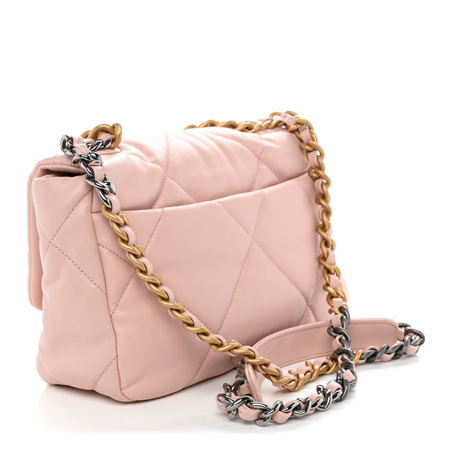 Lambskin Quilted Medium Chanel 19 Flap Light Pink