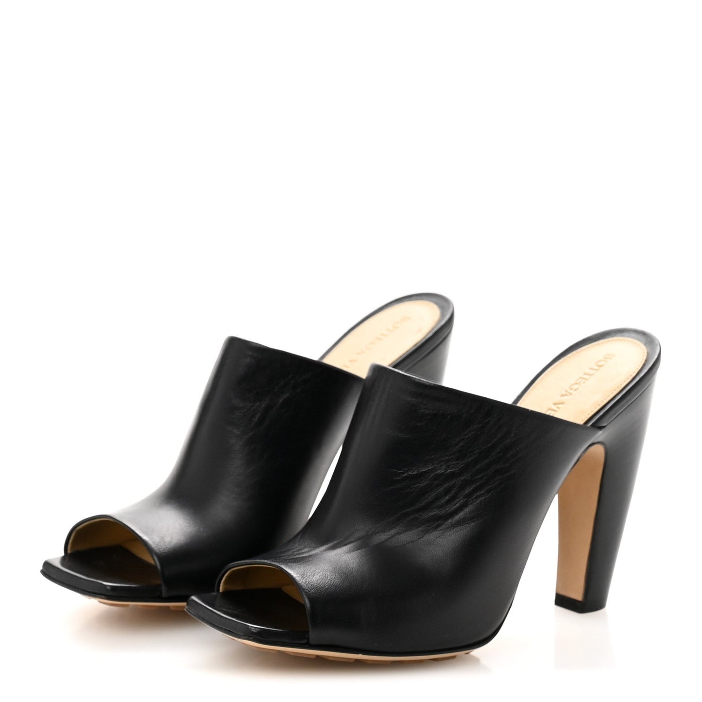 Lambskin Stretch Canalazzo Sandals 37.5 Black