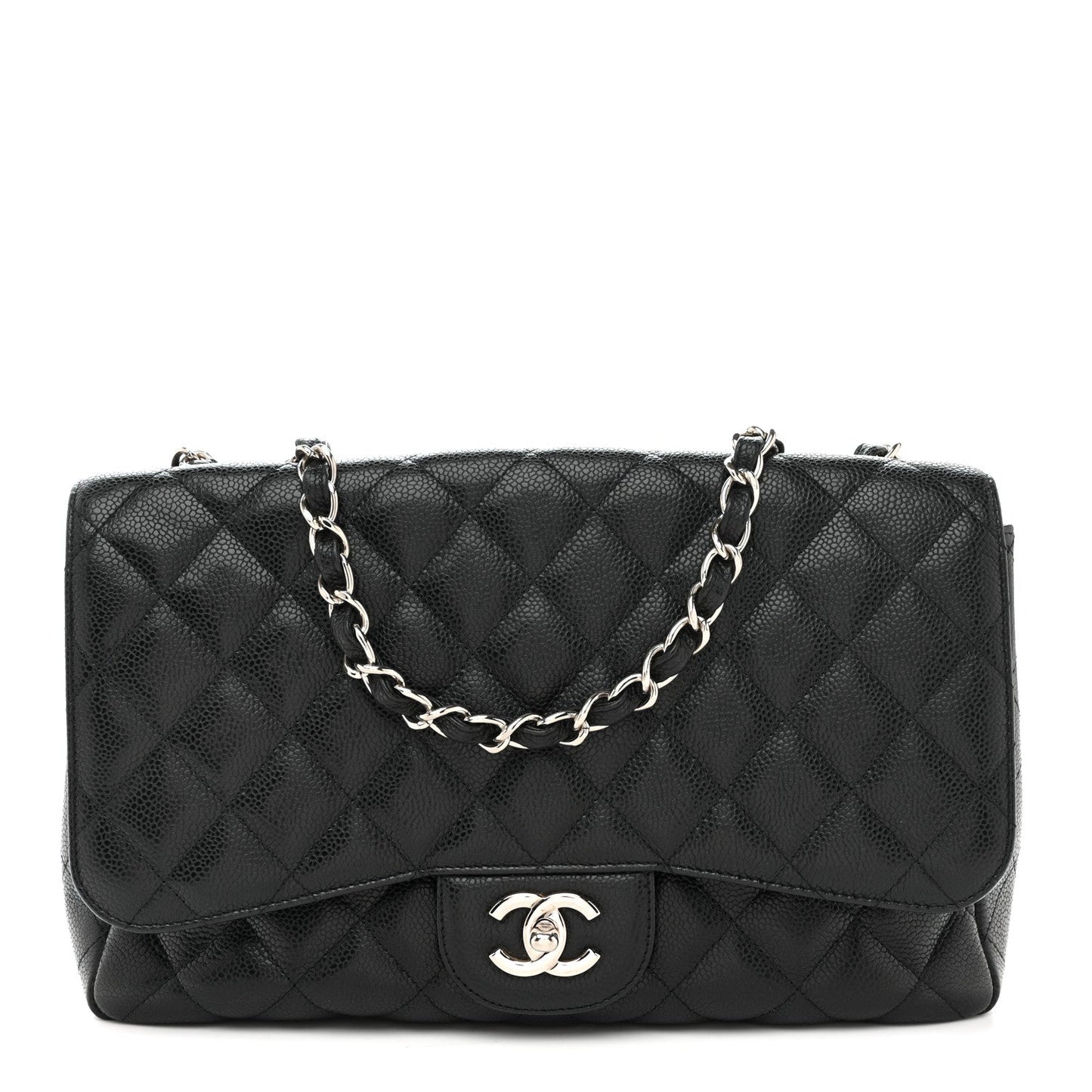 Caviar Quilted Jumbo Single Flap Black