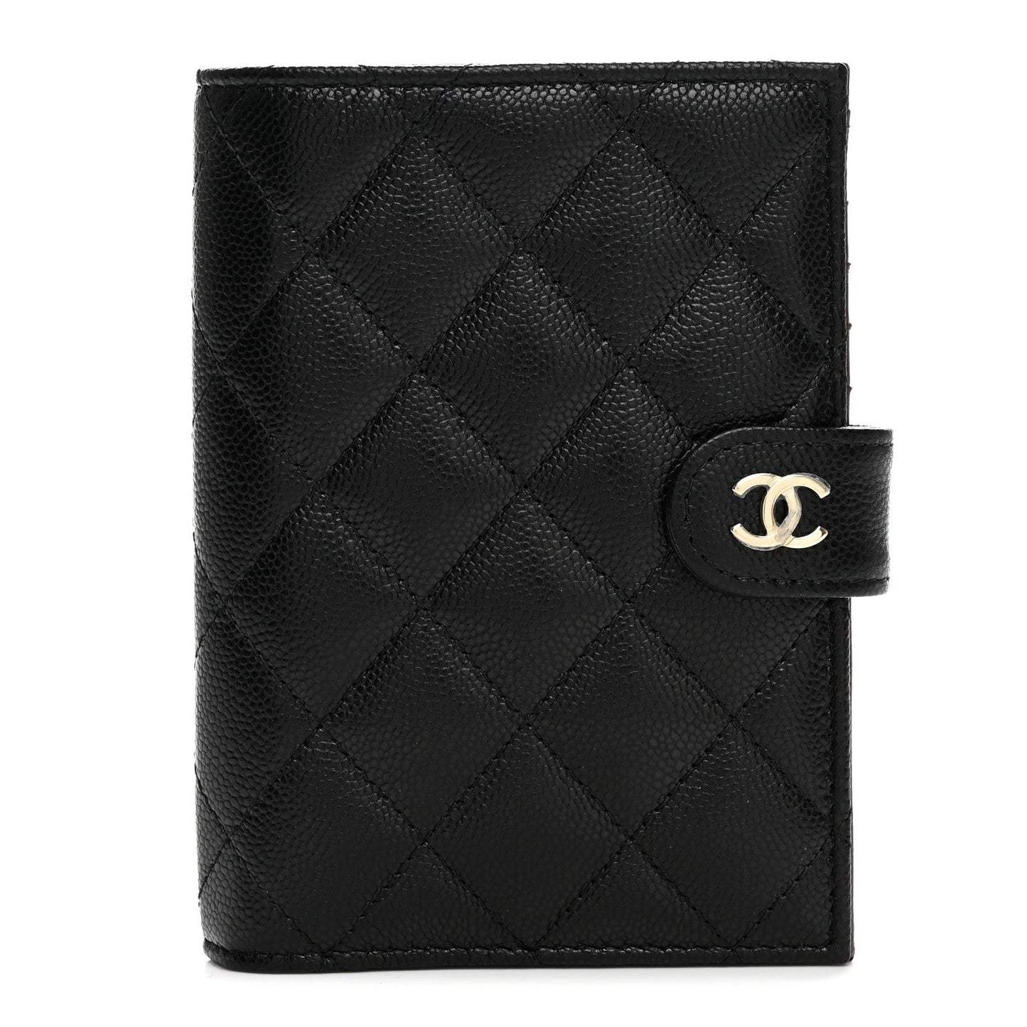 Caviar Quilted Passport Holder Black