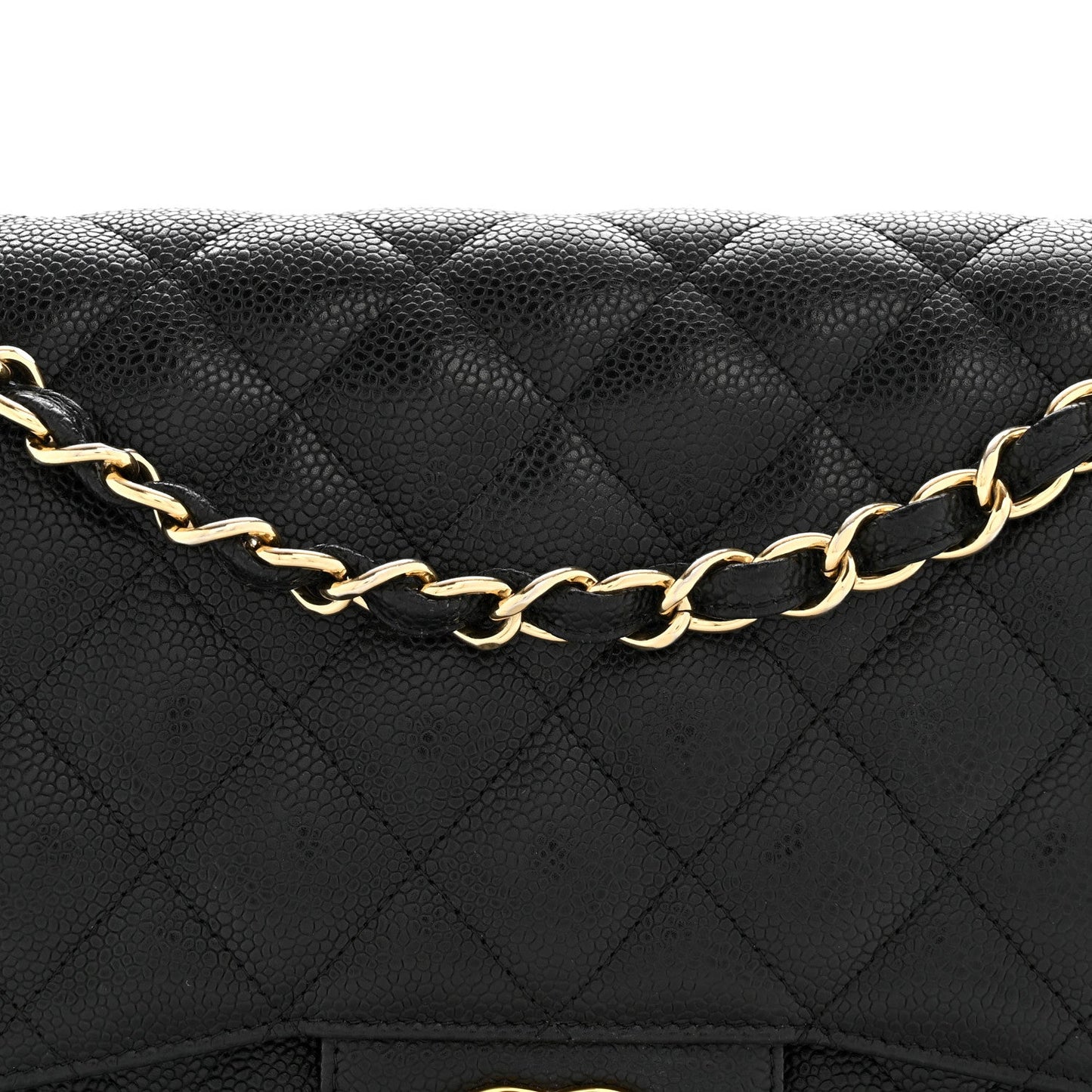 Caviar Quilted Jumbo Double Flap Black