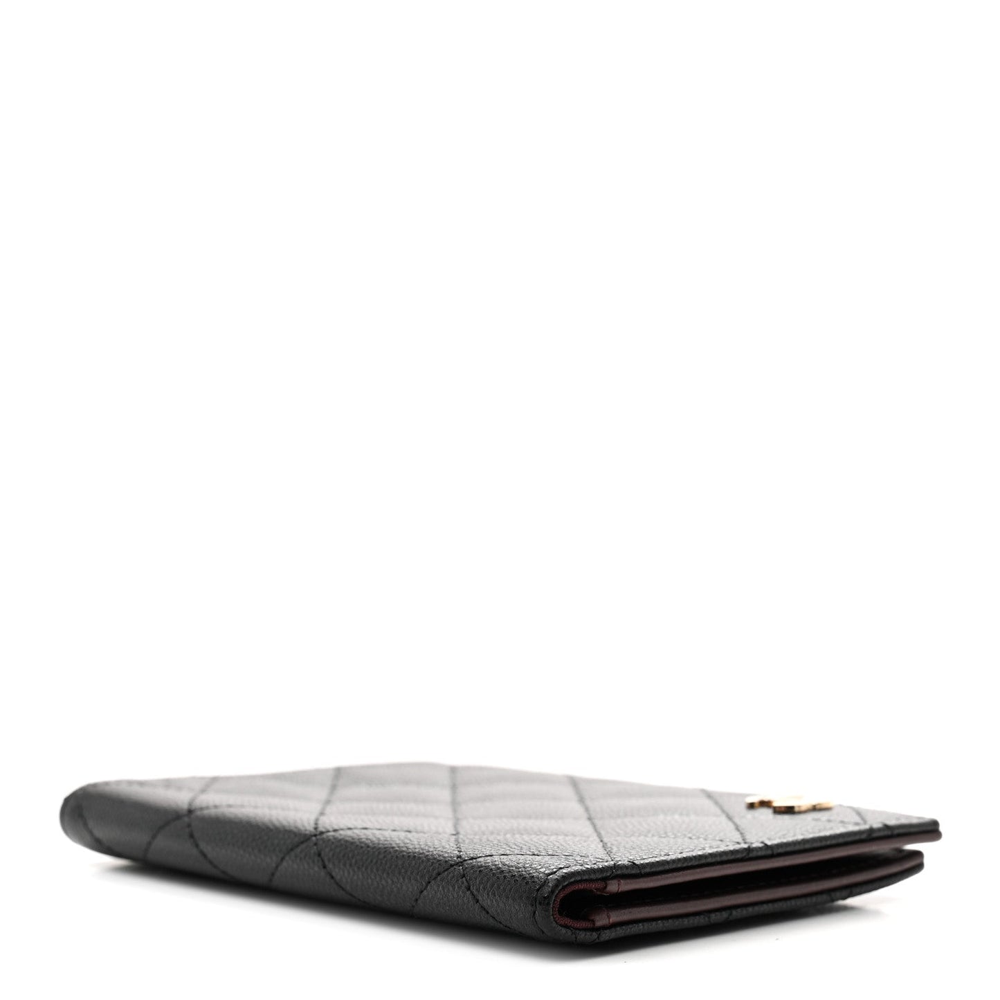 Caviar Quilted Passport Holder Black