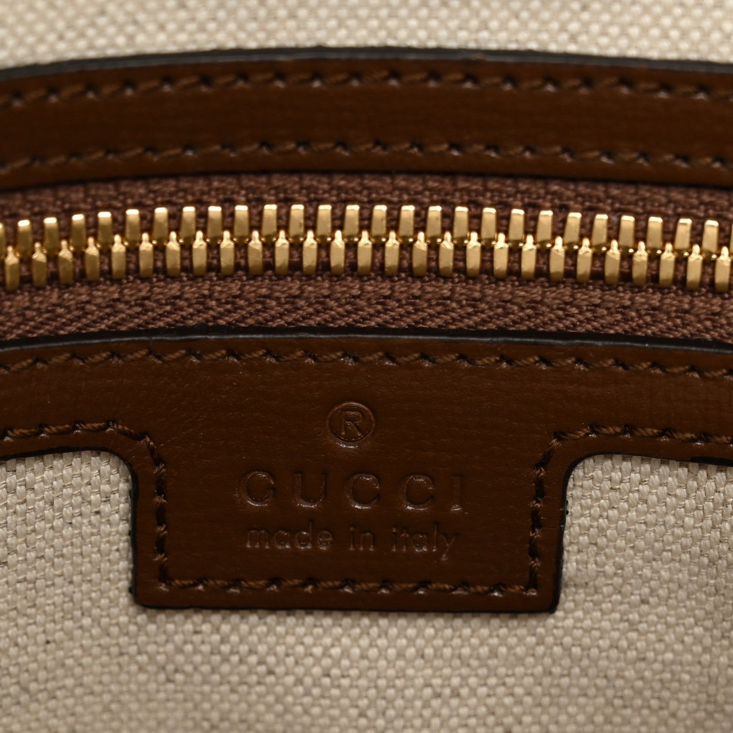 GG Supreme Monogram Azalea Calfskin Retro Interlocking G Messenger Shoulder Bag Beige Ebony Brown Sugar