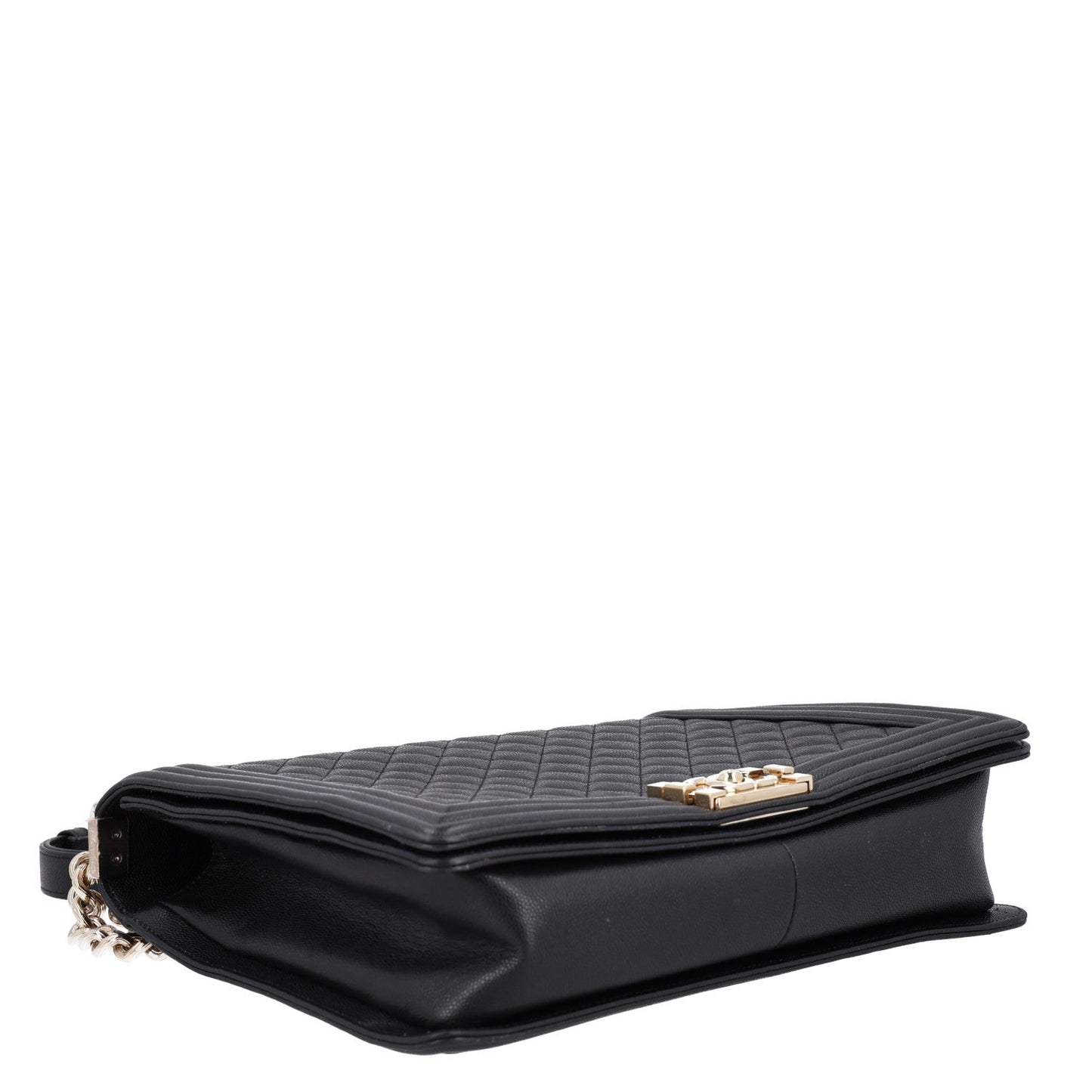 Caviar Quilted Large Boy Flap Black