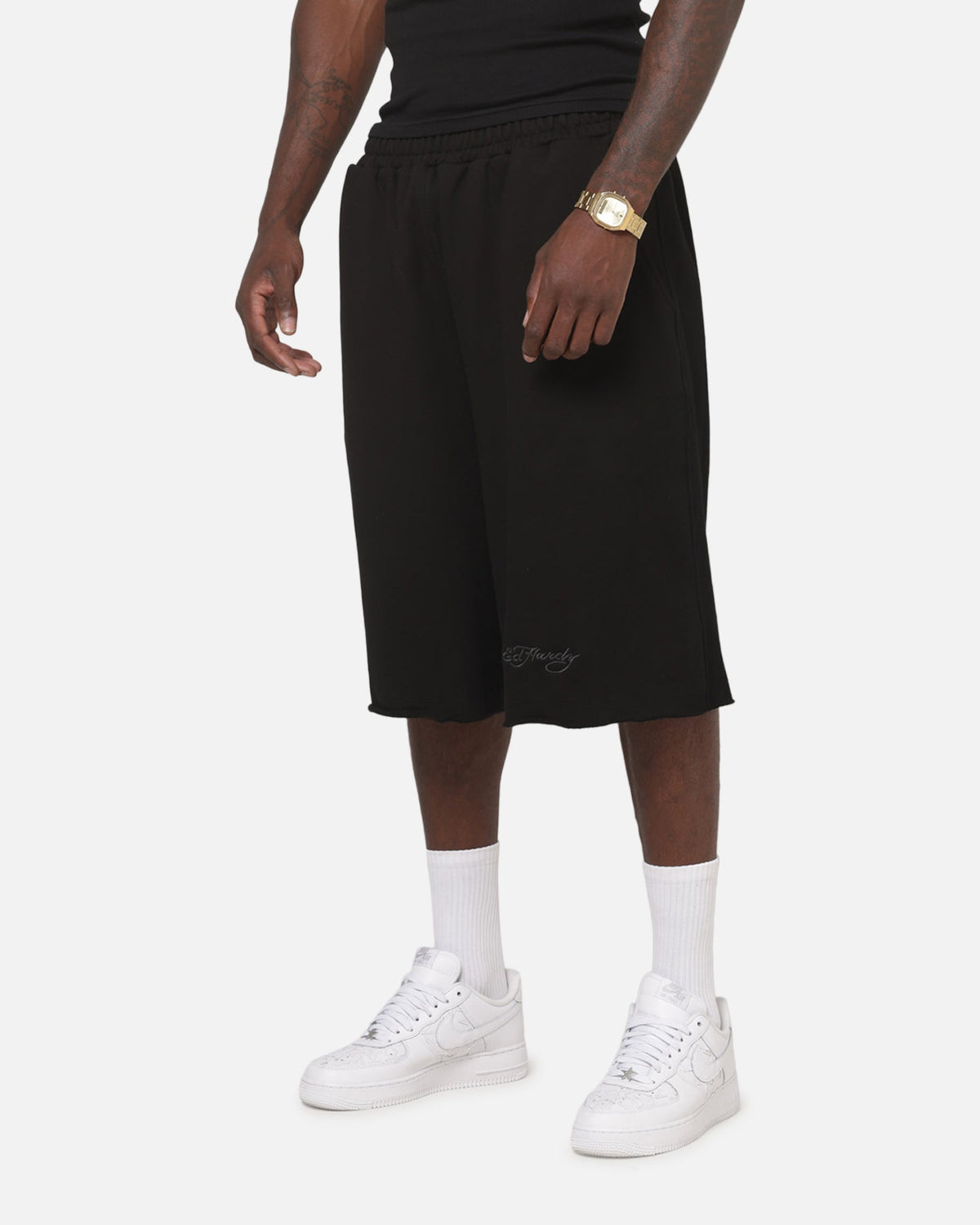 Ed Hardy Baggy Fleece Shorts Black