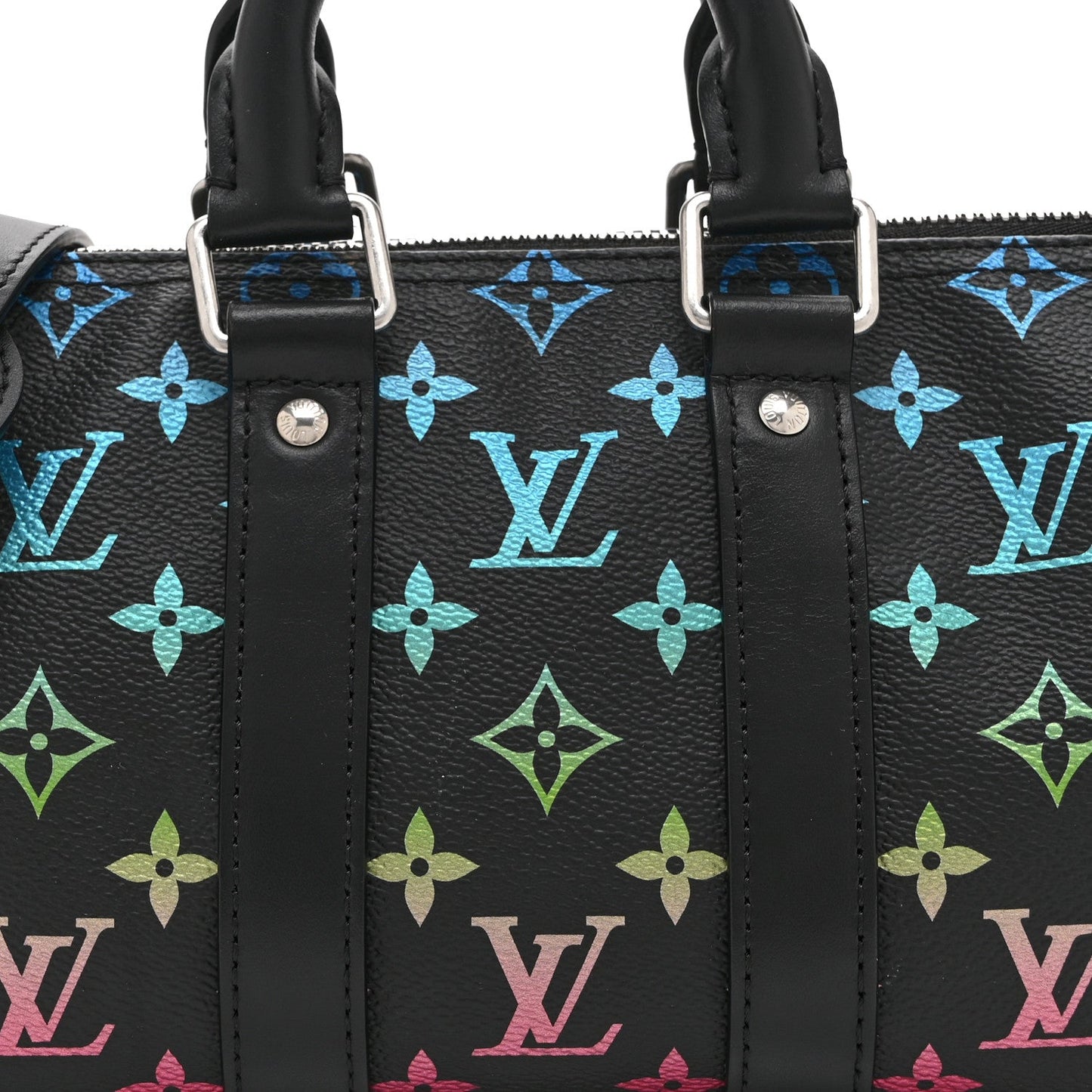 Monogram Iridescent Keepall Bandouliere 25 Black