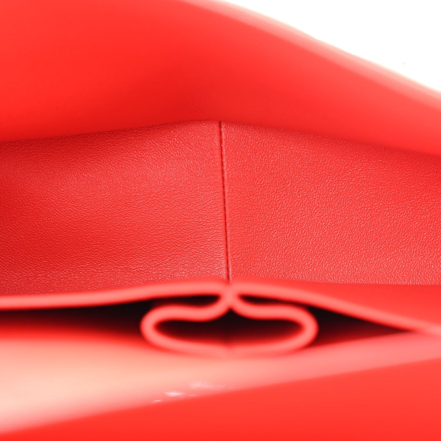 Lambskin Quilted Jumbo Double Flap Red