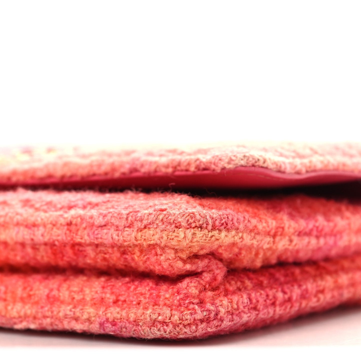 Wool Tweed Lambskin Quilted Chanel 19 Wallet On Chain WOC Coral Pink