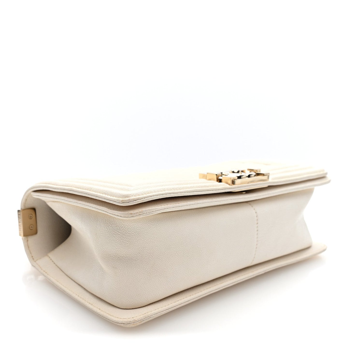 Caviar Quilted Medium Boy Flap White White