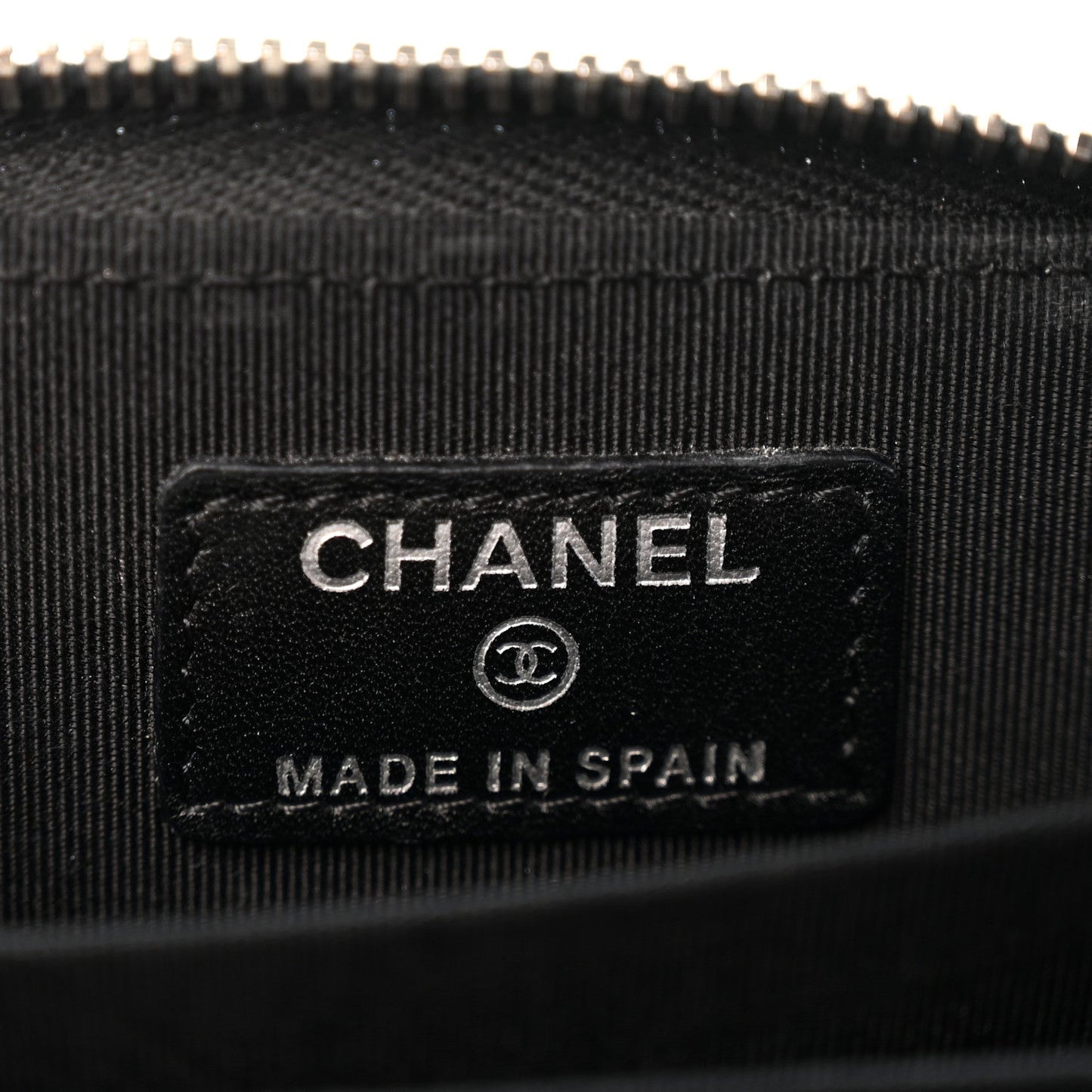 Patent Calfskin Quilted Zip Coin Purse Black