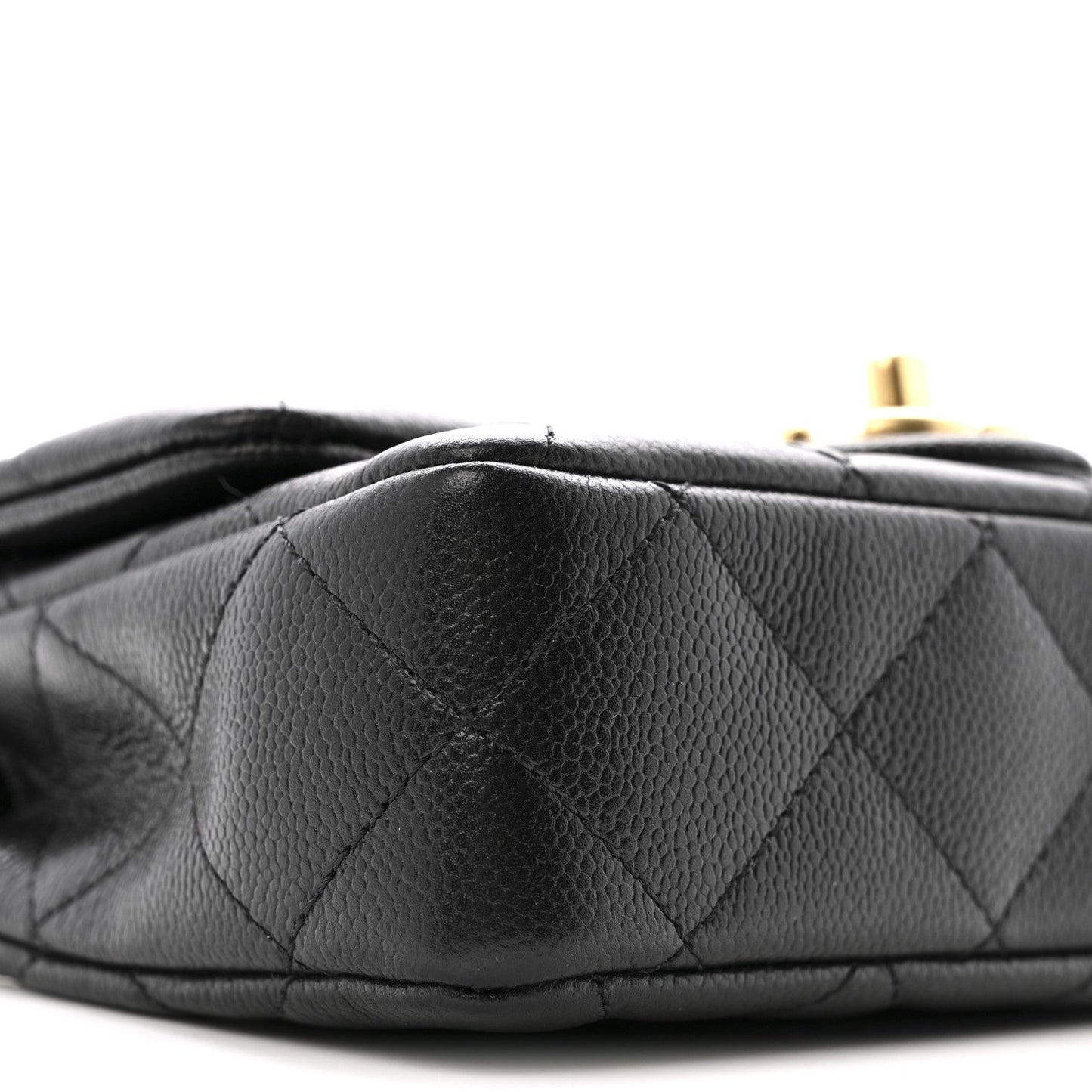 Caviar Quilted Mini Sweetheart Rectangular Flap Black