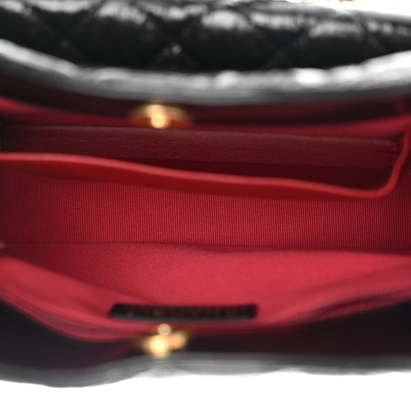 Shiny Crumpled Calfskin Quilted Wavy CC Hobo Black