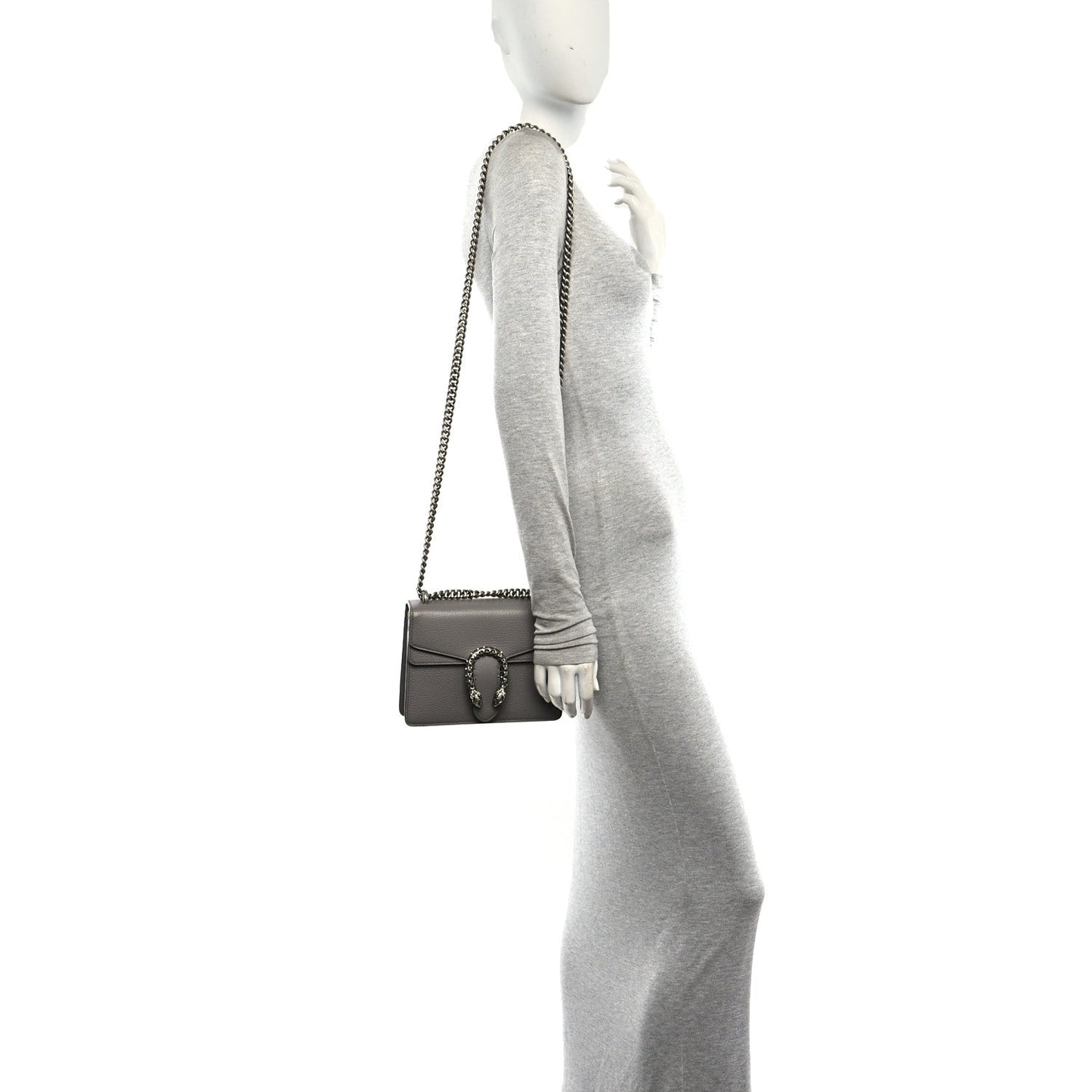 Calfskin Mini Dionysus Shoulder Bag Dusty Grey