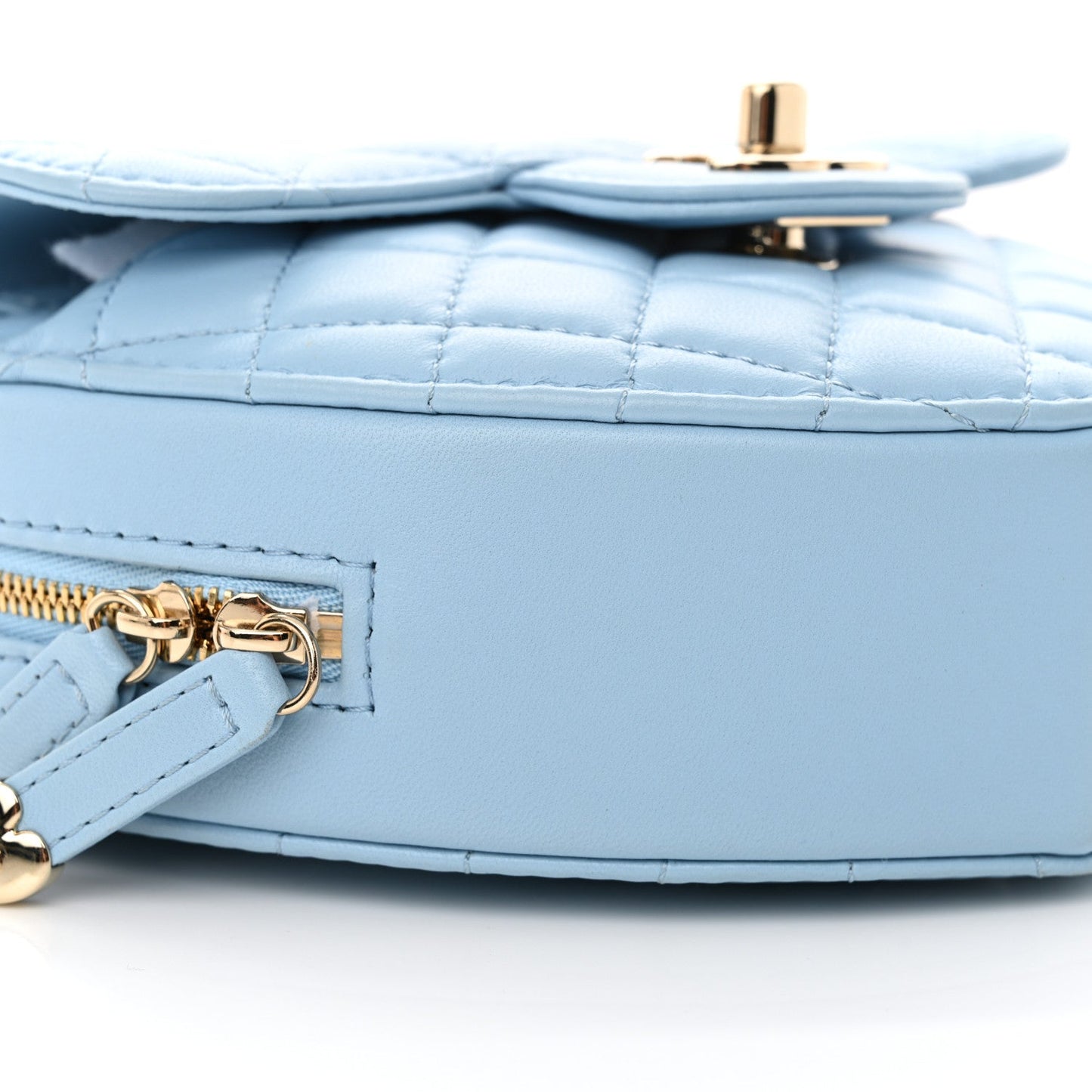 Lambskin Quilted CC In Love Heart Bag Light Blue