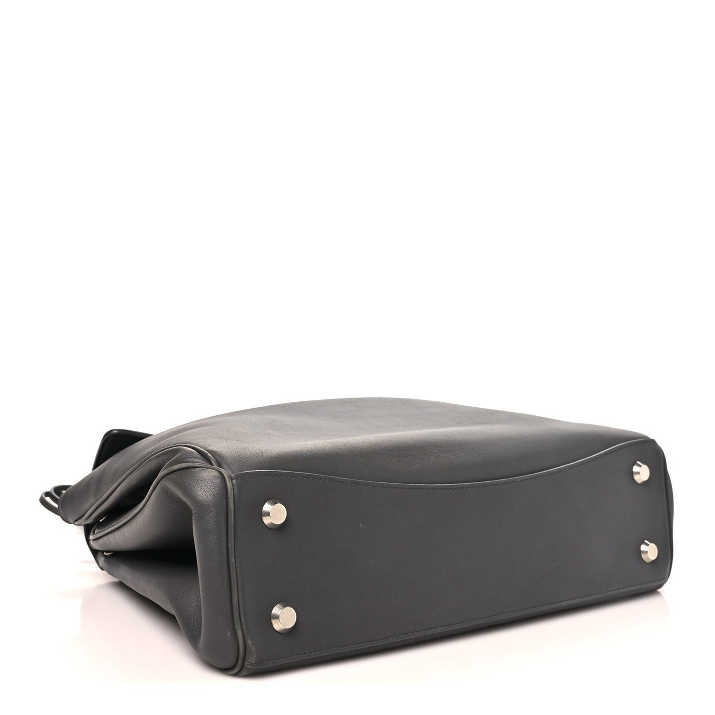 Natural Smooth Calfskin Medium Rodeo Top Handle Handbag Grey