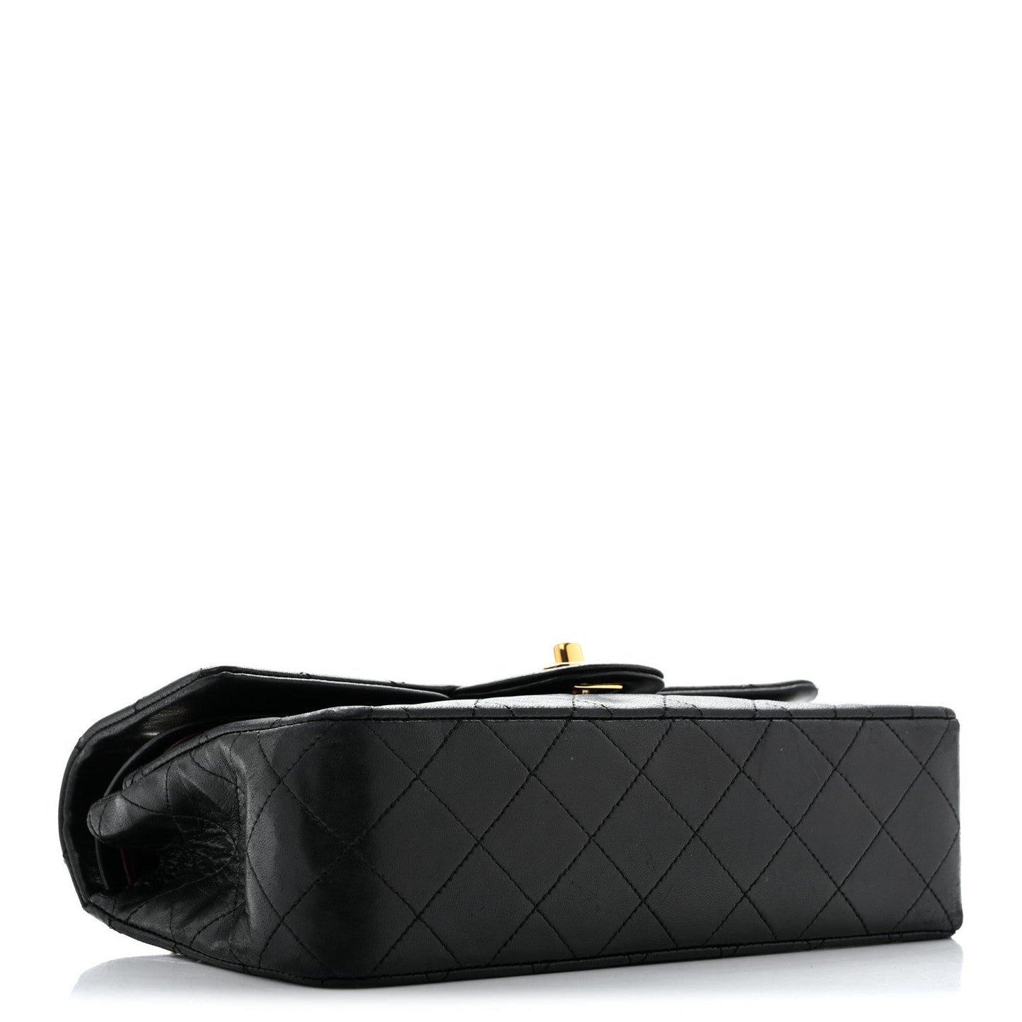 Lambskin Quilted Small Double Flap Black