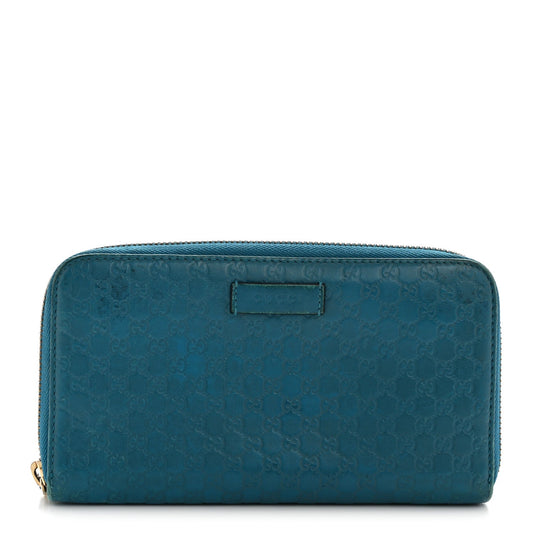 Microguccissima Zip Around Wallet Deep Cobalt