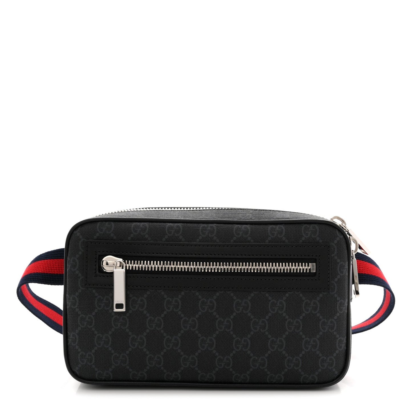 Soft GG Supreme Monogram Web Belt Bag Black Grey