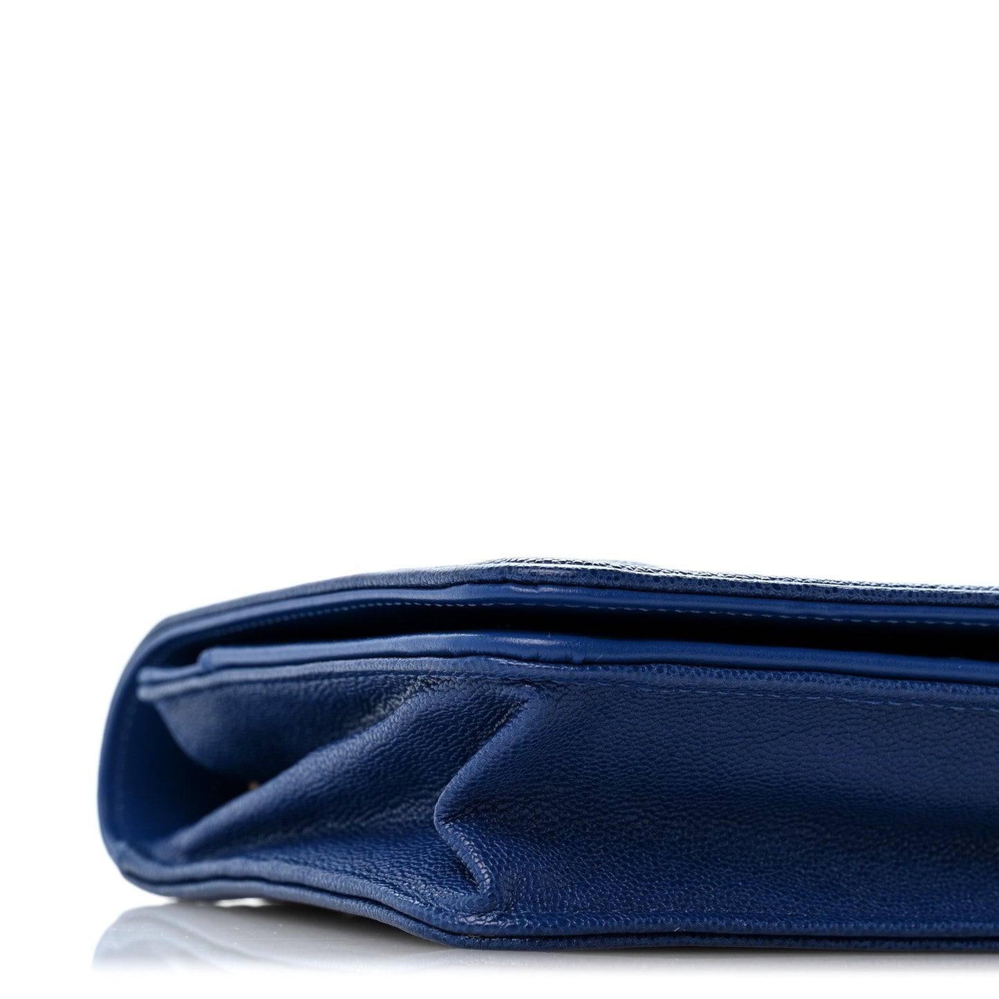 Caviar Quilted Boy Wallet On Chain WOC Dark Blue