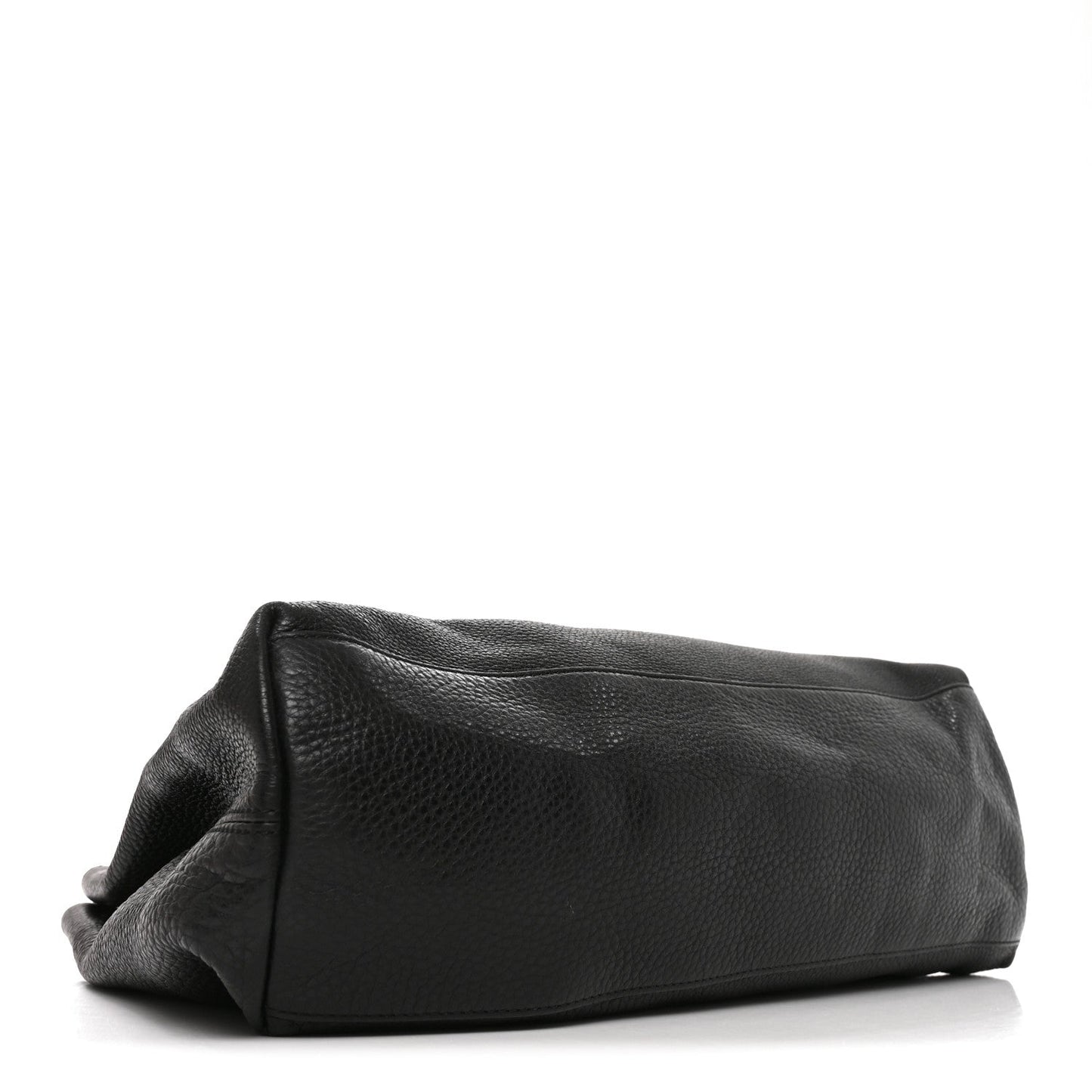 Pebbled Calfskin Medium Soho Chain Shoulder Bag Black