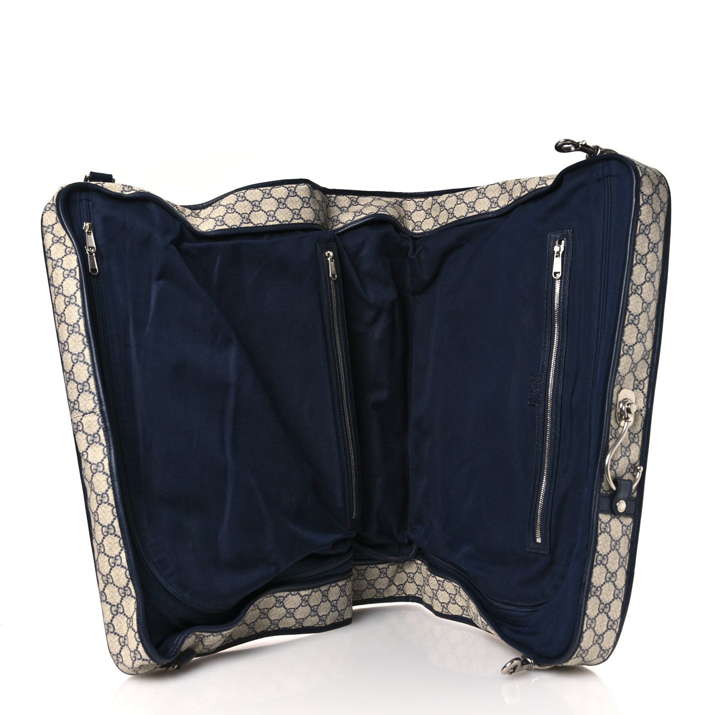 GG Supreme Monogram Web Savoy Garment Bag Beige Blue