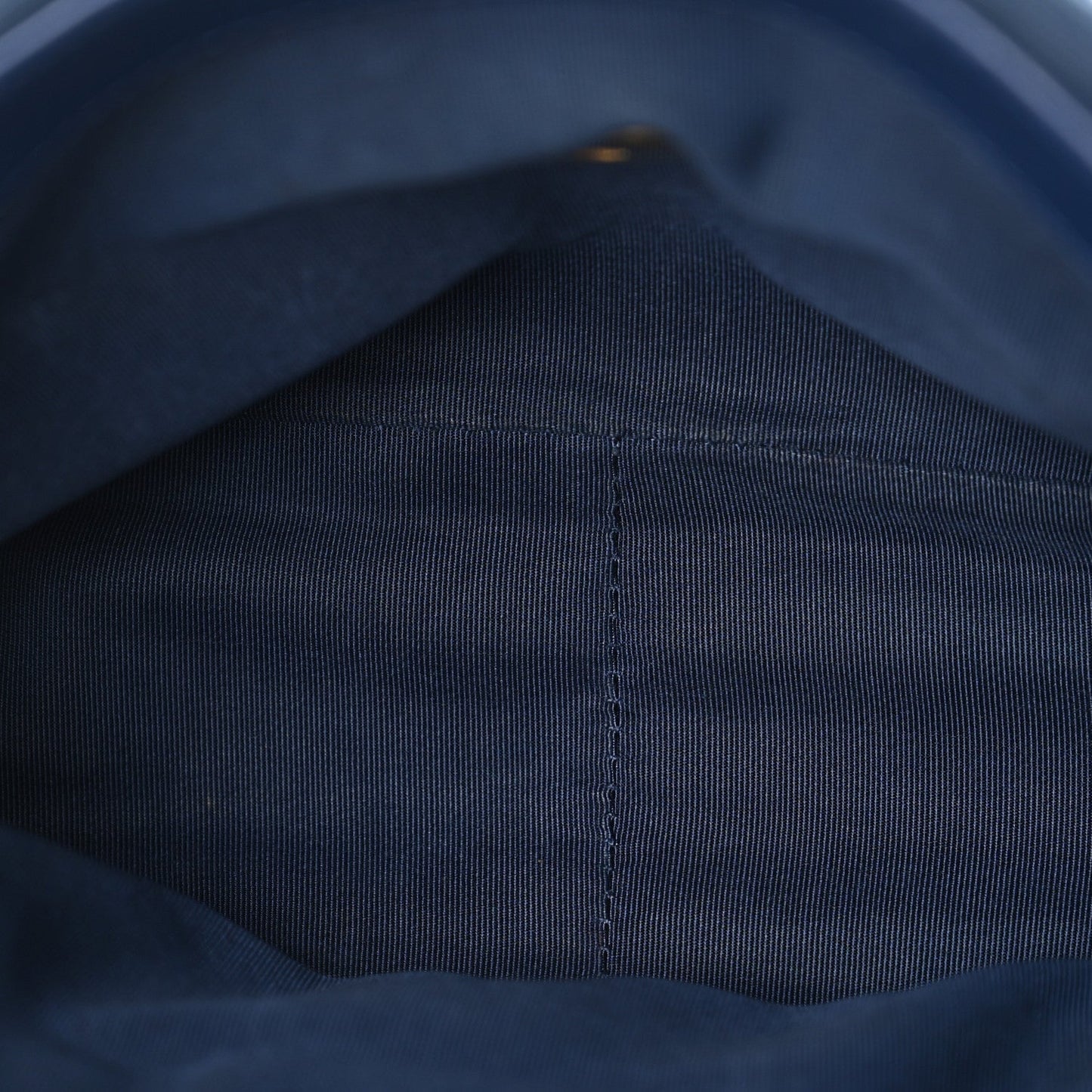 Cotton Canvas Quilted Medium Chanel 19 Flap Navy Blue