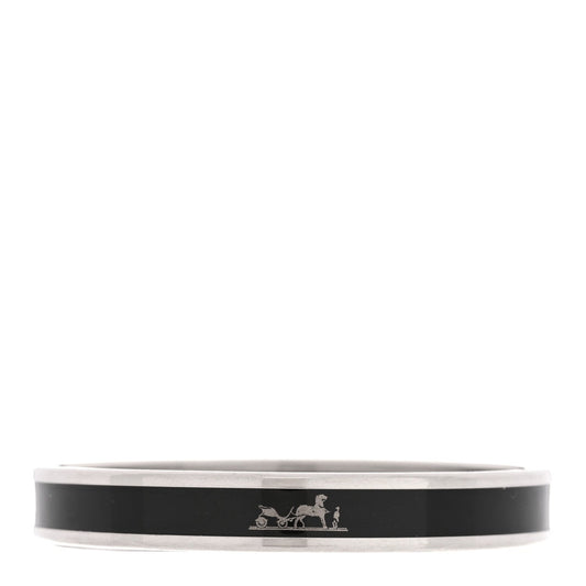 Enamel Printed Narrow Caleche Bracelet Black