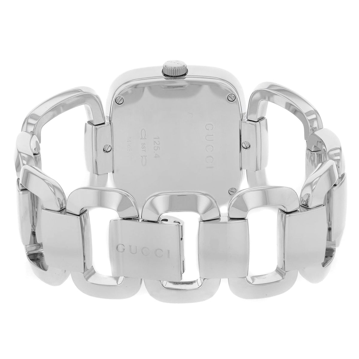 Gucci G Gucci Black Dial Silver Steel Strap Watch For Women - YA125407