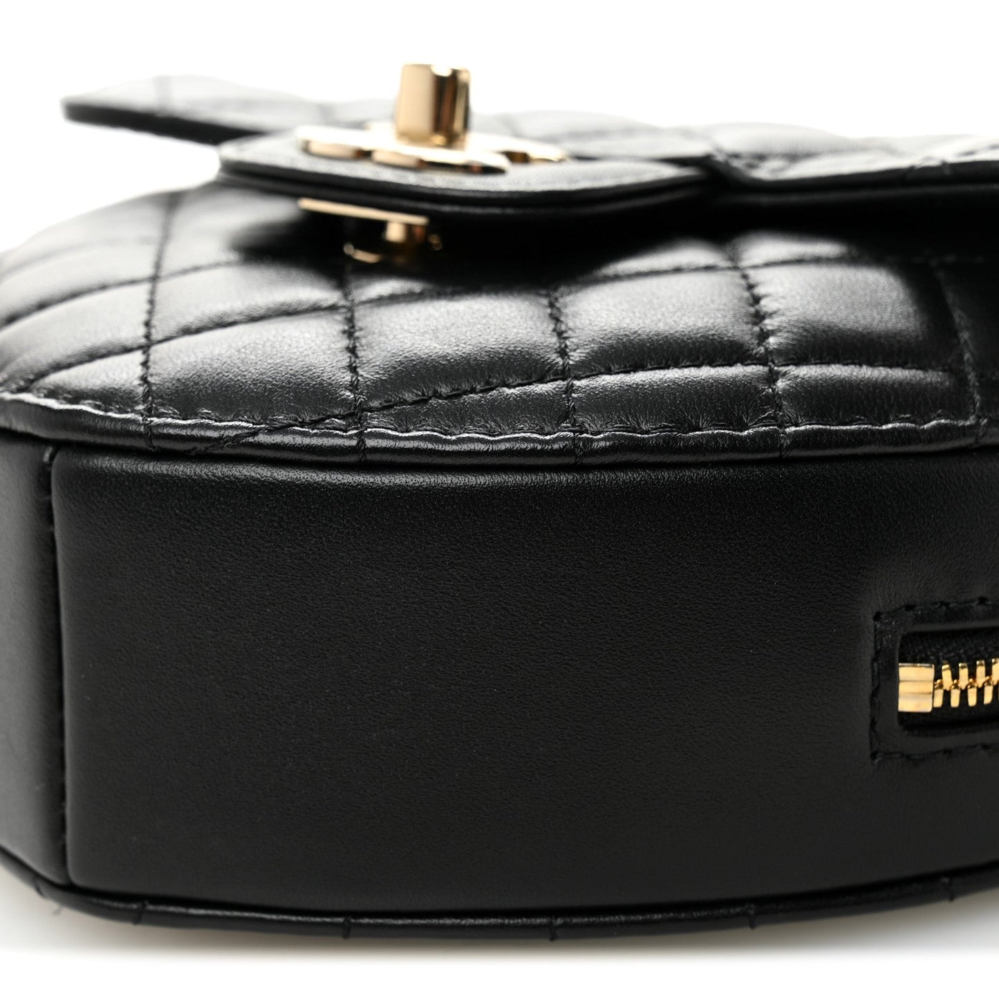 Lambskin Quilted CC In Love Heart Bag Black