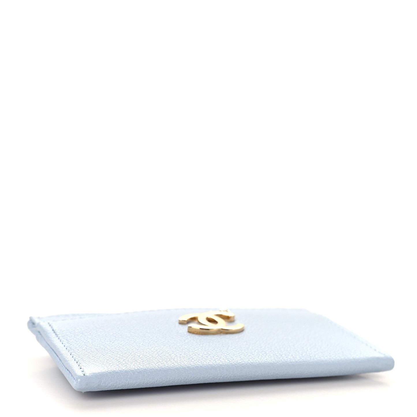 Grained Goatskin CC Snail Card Holder Light Blue