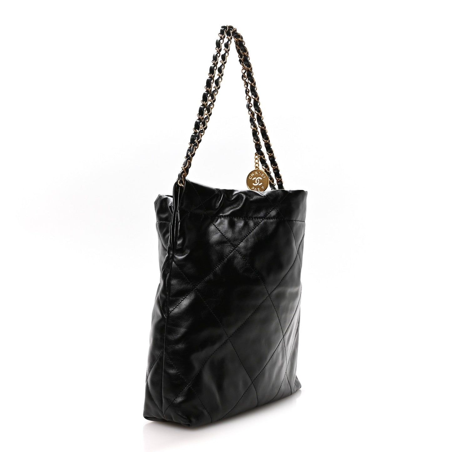 Calfskin Quilted Small Chanel 22 Black