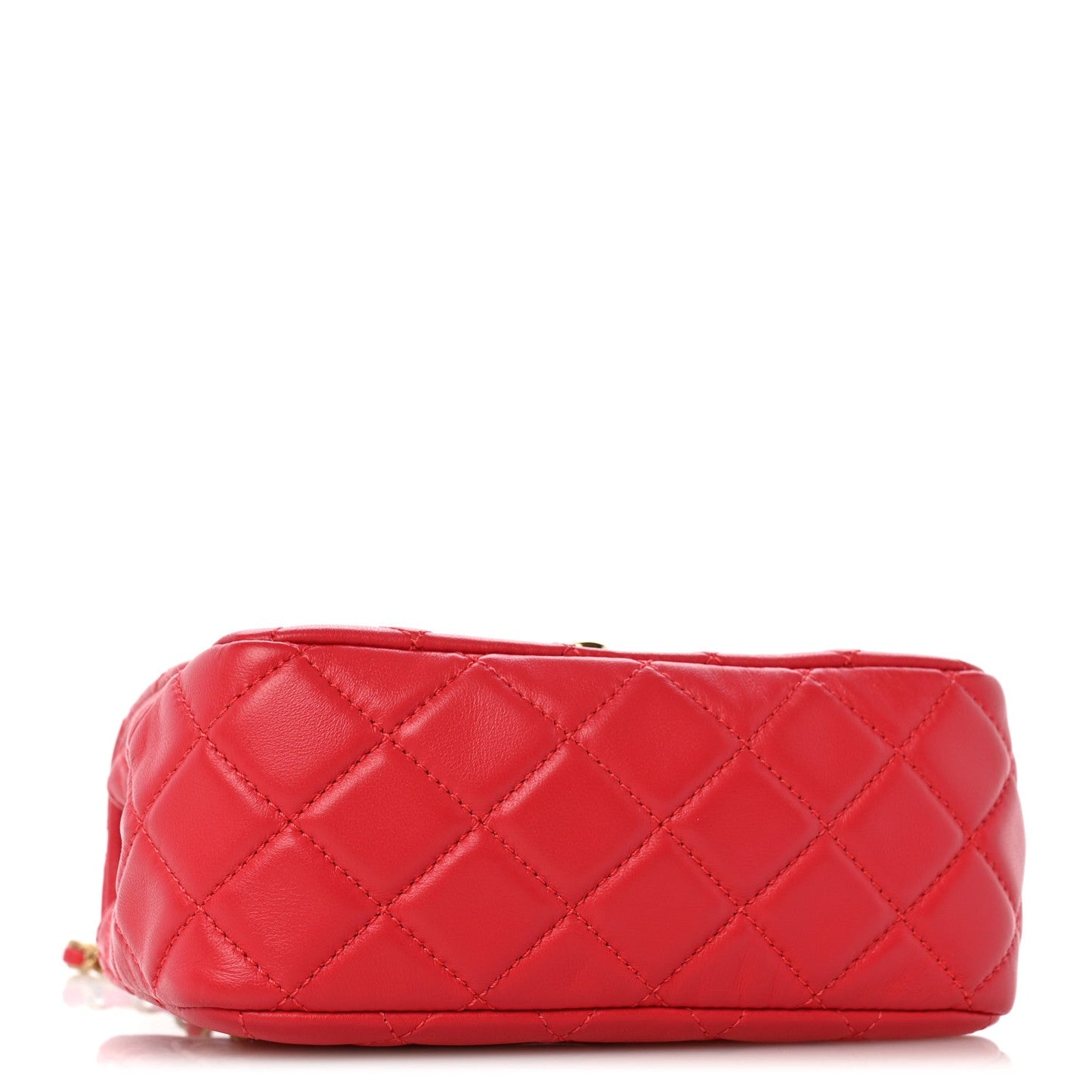 Lambskin Quilted Mini Pearl Crush Flap Pink