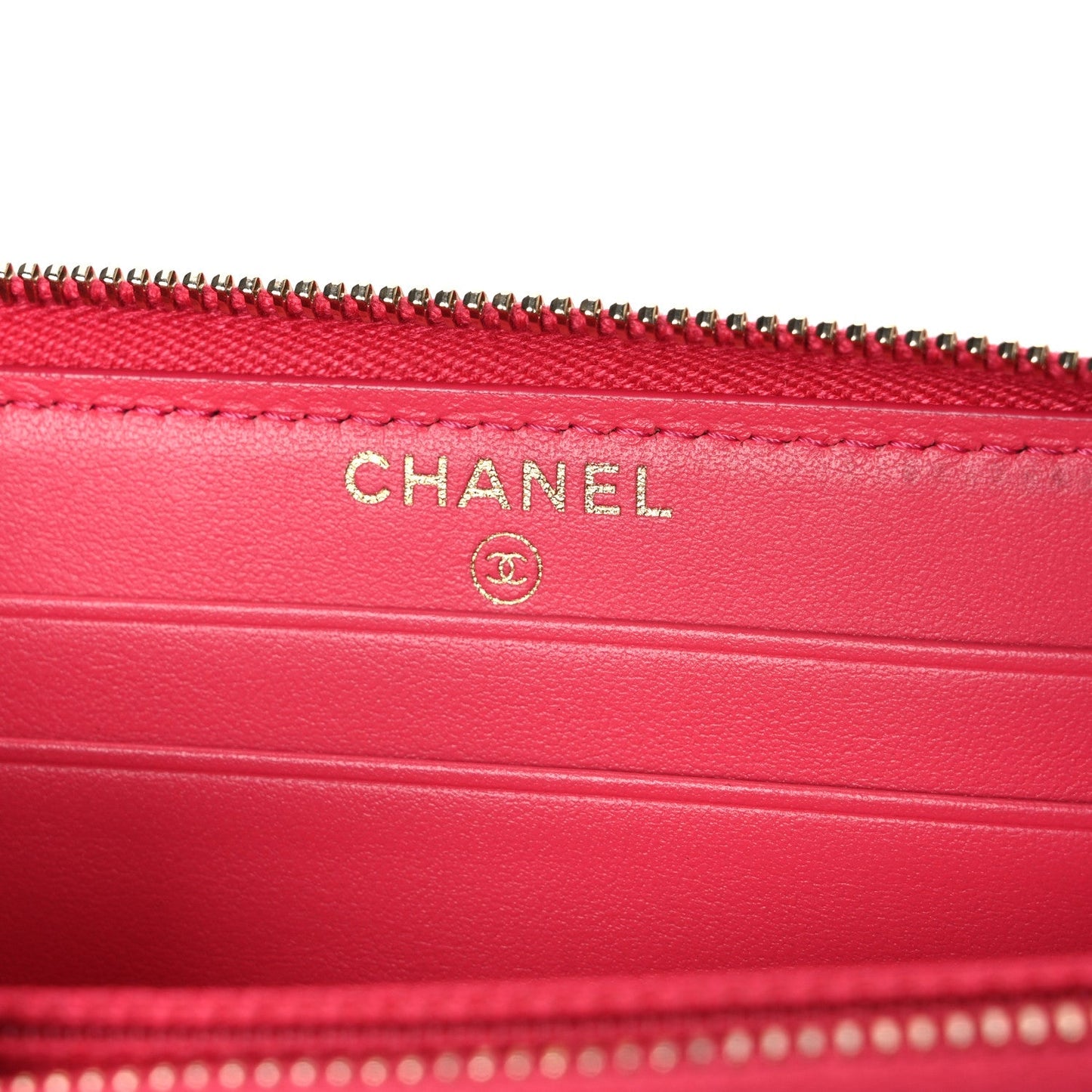 Caviar Quilted Small French New Wave Zip Around Wallet Pink