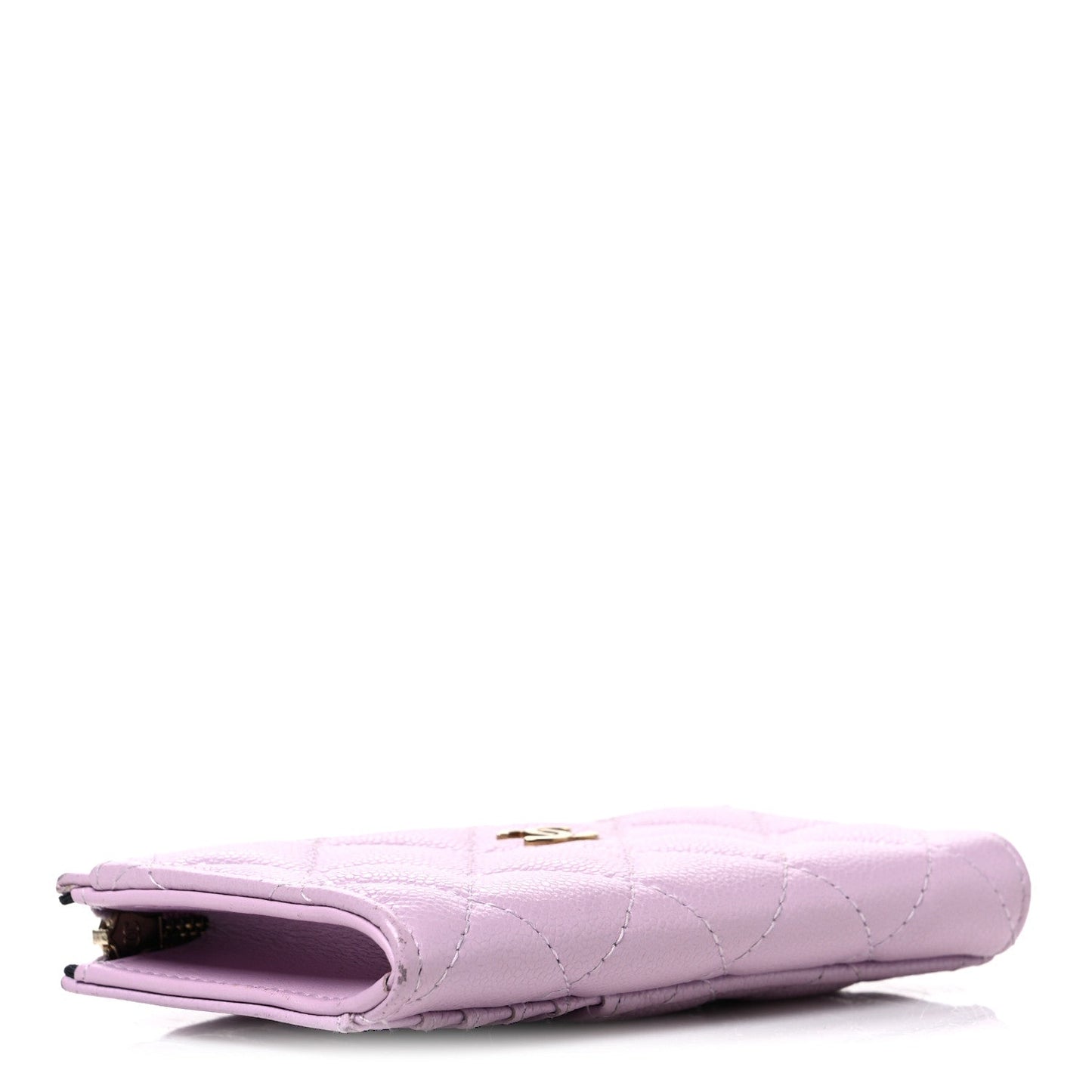 Caviar Quilted CC Zip Around Card Holder Light Pink Light Pink