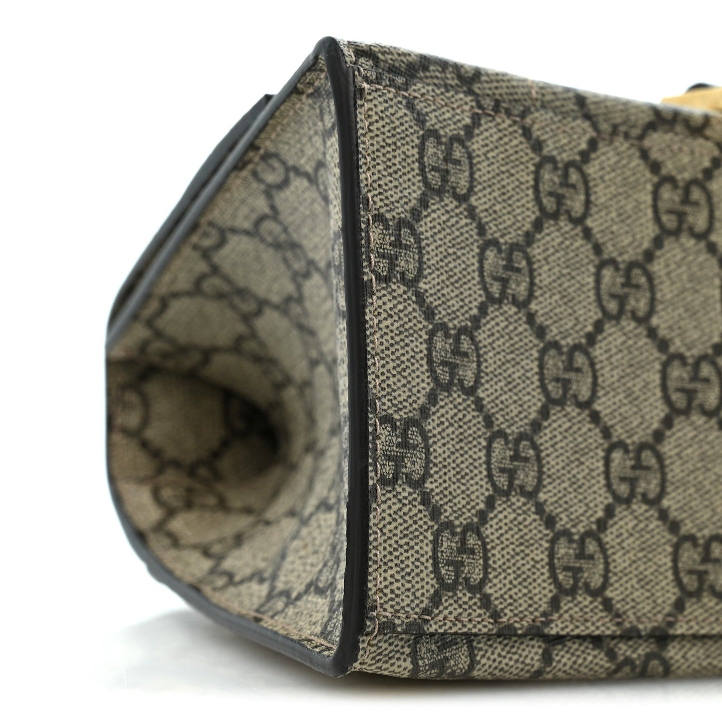 X GUCCI GG Supreme Monogram Small Hourglass Top Handle Bag Beige Ebony
