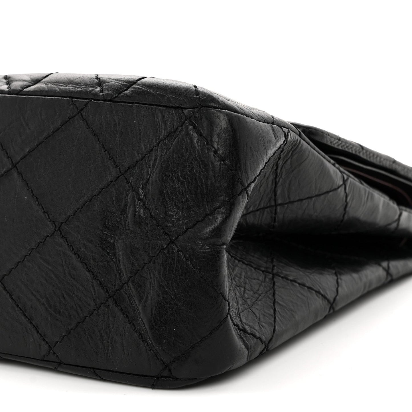 Aged Calfskin Quilted 2.55 Reissue 227 Flap Black