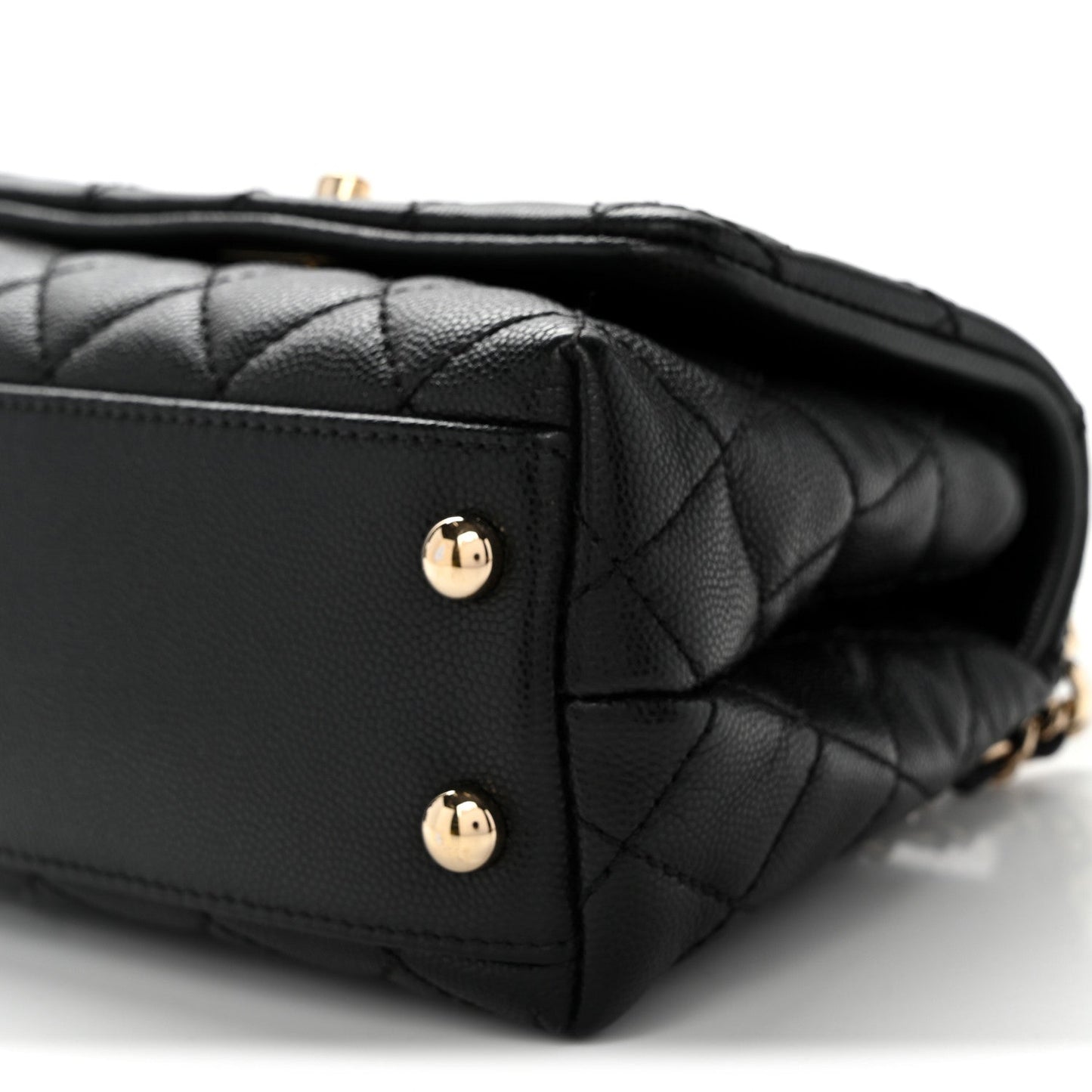 Caviar Quilted Extra Mini Coco Handle Flap Black